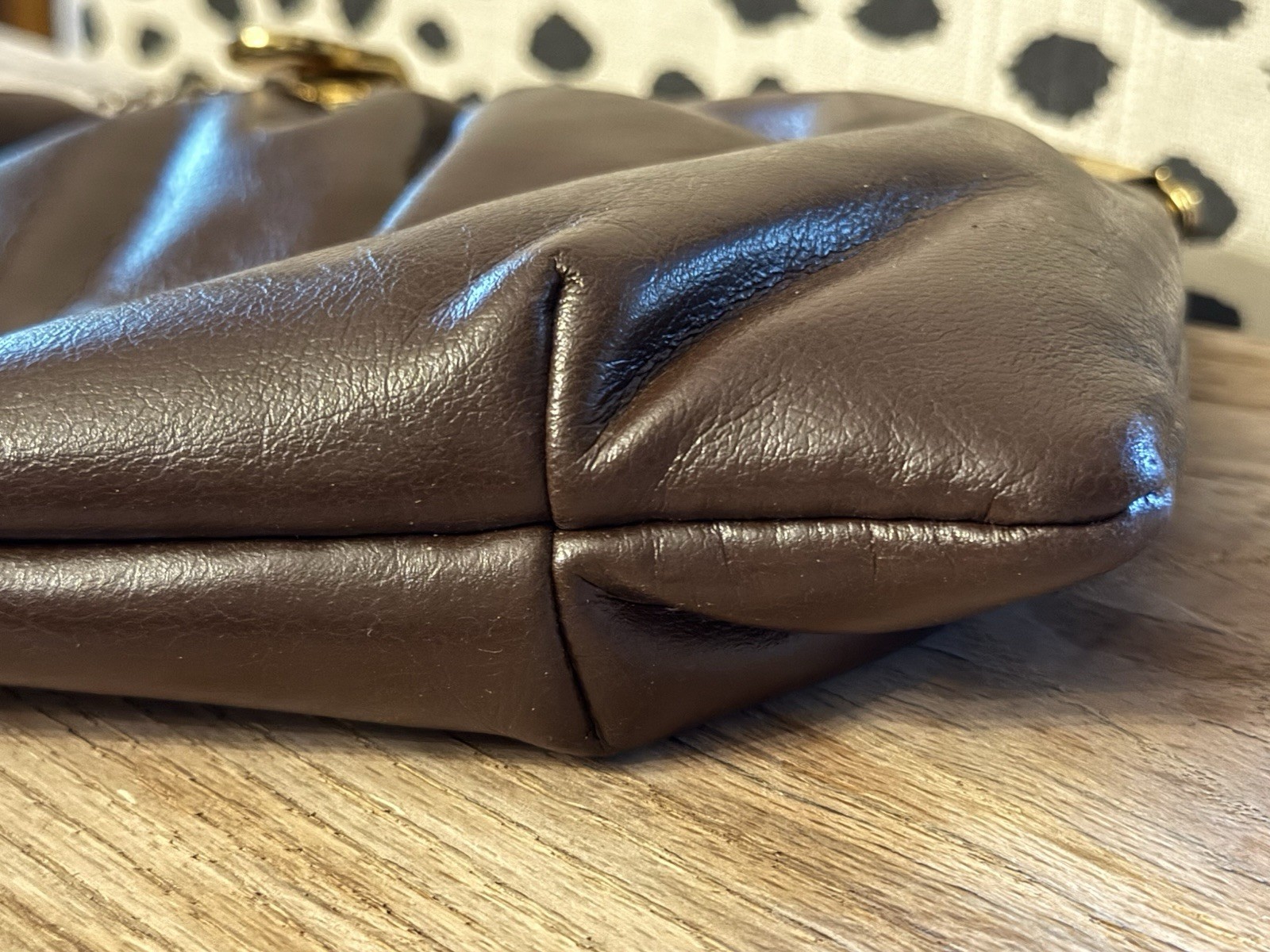 VTG HL USA Brown Chocolate Clutch Shoulder Strap Purse Gorgeous