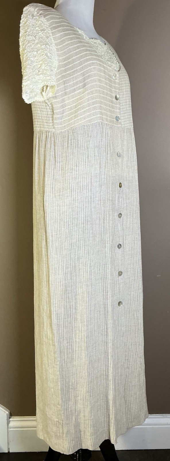 K.C. Spencer Vintage 80s 90s Prairie Lace Layered Cottagecore Maxi Dress