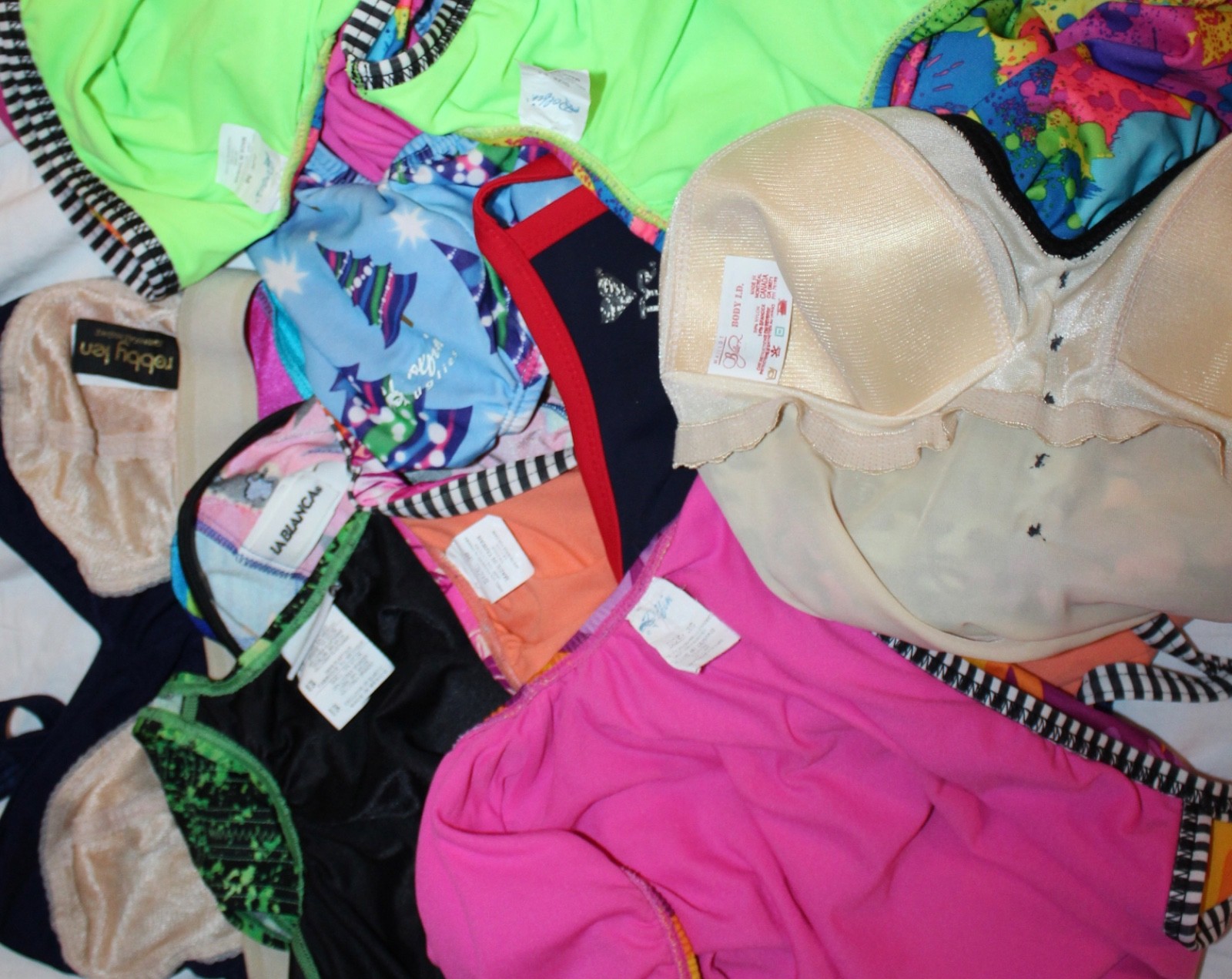 Vintage swimsuit bathing suit lot 80- 90s 1 piece maillot 10 items clearance