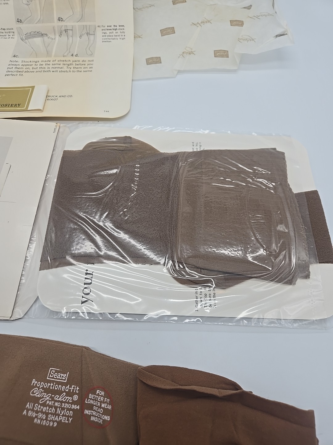 4 Vintage Sears Cling Alon Semi Sheer Stockings Classic A 8 1/2-9 1/2 NOS