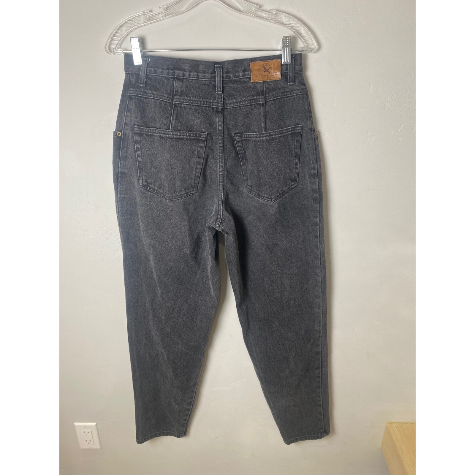 VTG Eddie Bauer Womens Pleated High Waist Tapered Mom Jeans Acid Wash Gray 10