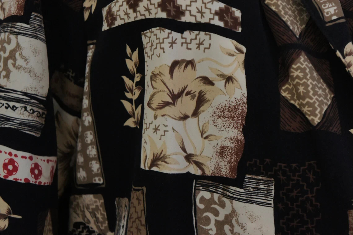 Vintage 90s Asian Patchwork Print Oversize Slouchy Blazer