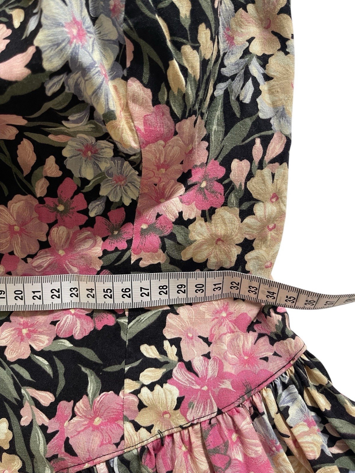 Geary Roark Kamisato Vintage 80’s Dress Size AU8 US4 Floral Mini Cotton Pockets