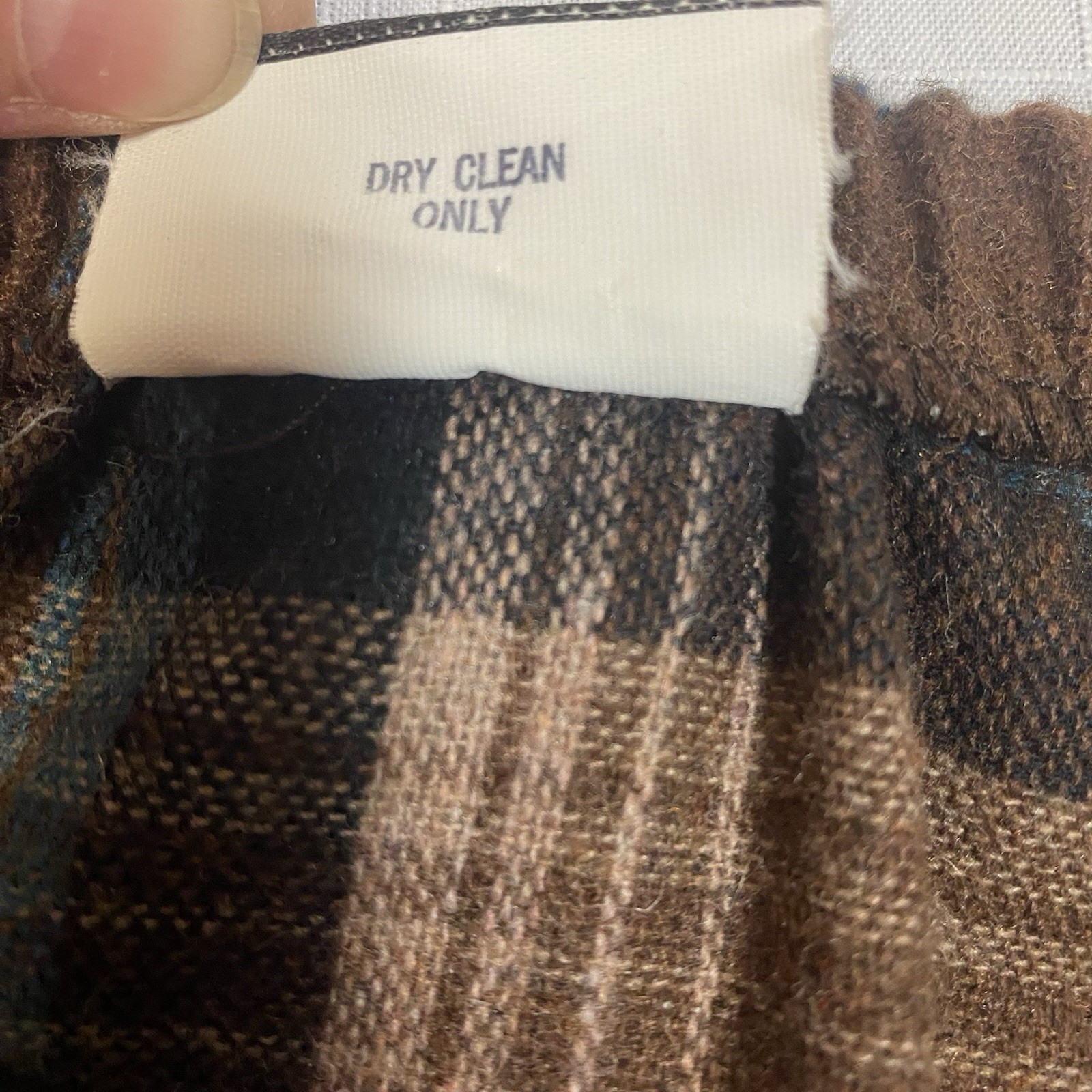 Vintage Half Circle Skirt Brown & Blue Plaid Flair W/ Pocket A Paquette