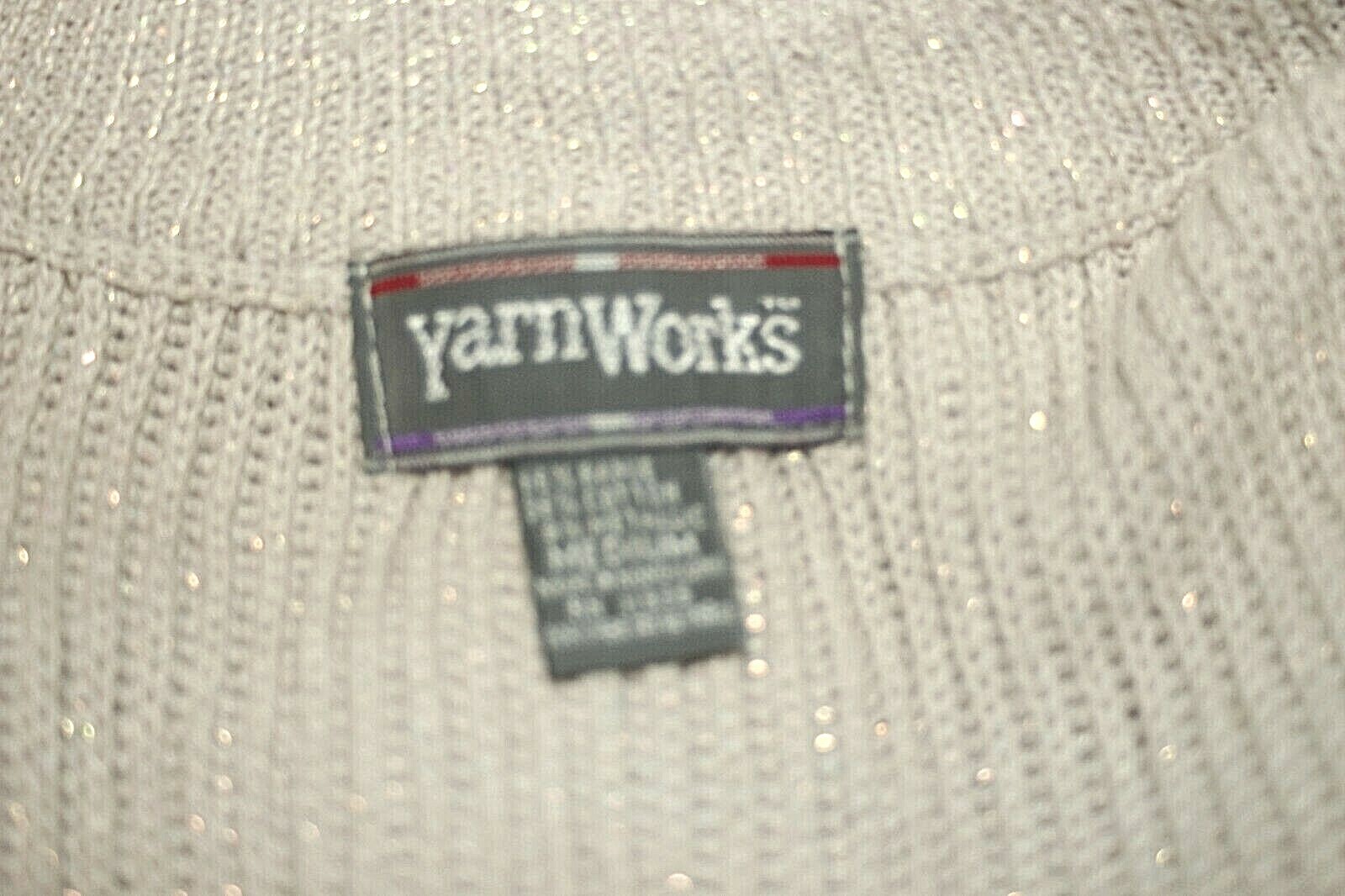 VINTAGE YARNWORKS Womens Sweater Vest Ramie Cotton Beige Shimmering Sz M *VG+++