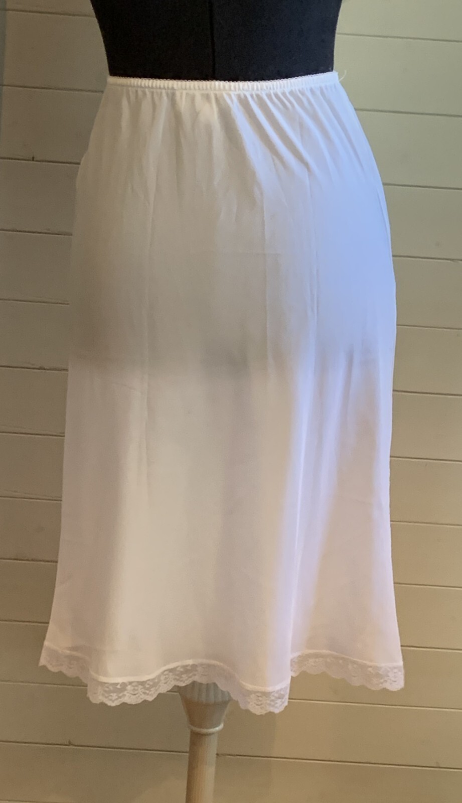 Vintage Corhan Noumair Hand Embroidered Butterflies Lace White Half Slip READ- S