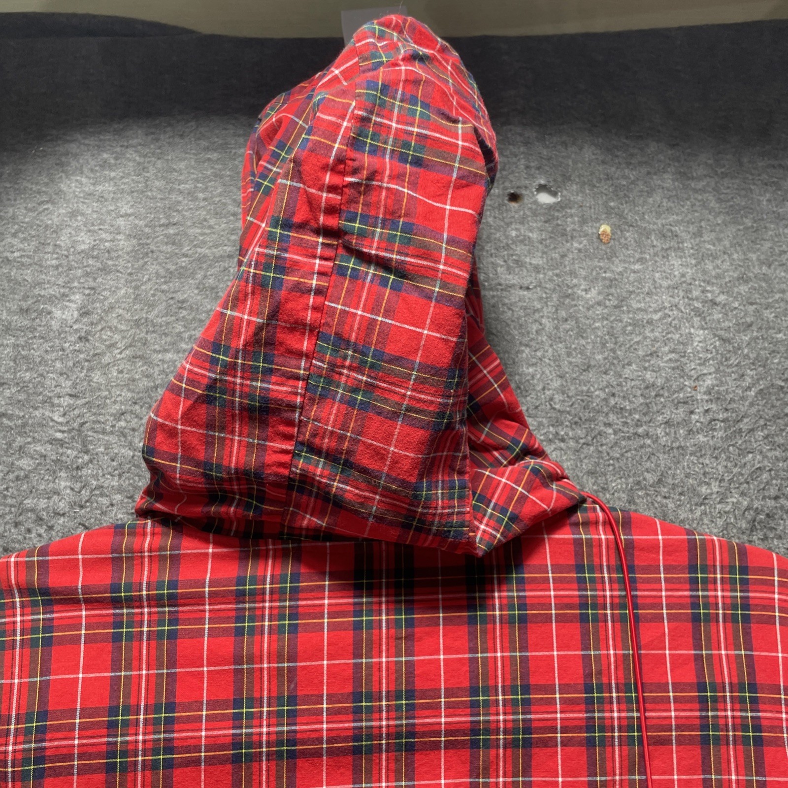 Vintage Tommy Hilfiger Jacket Mens Medium Anorak Hoodie Plaid 1/4 Zip 90s Cotton