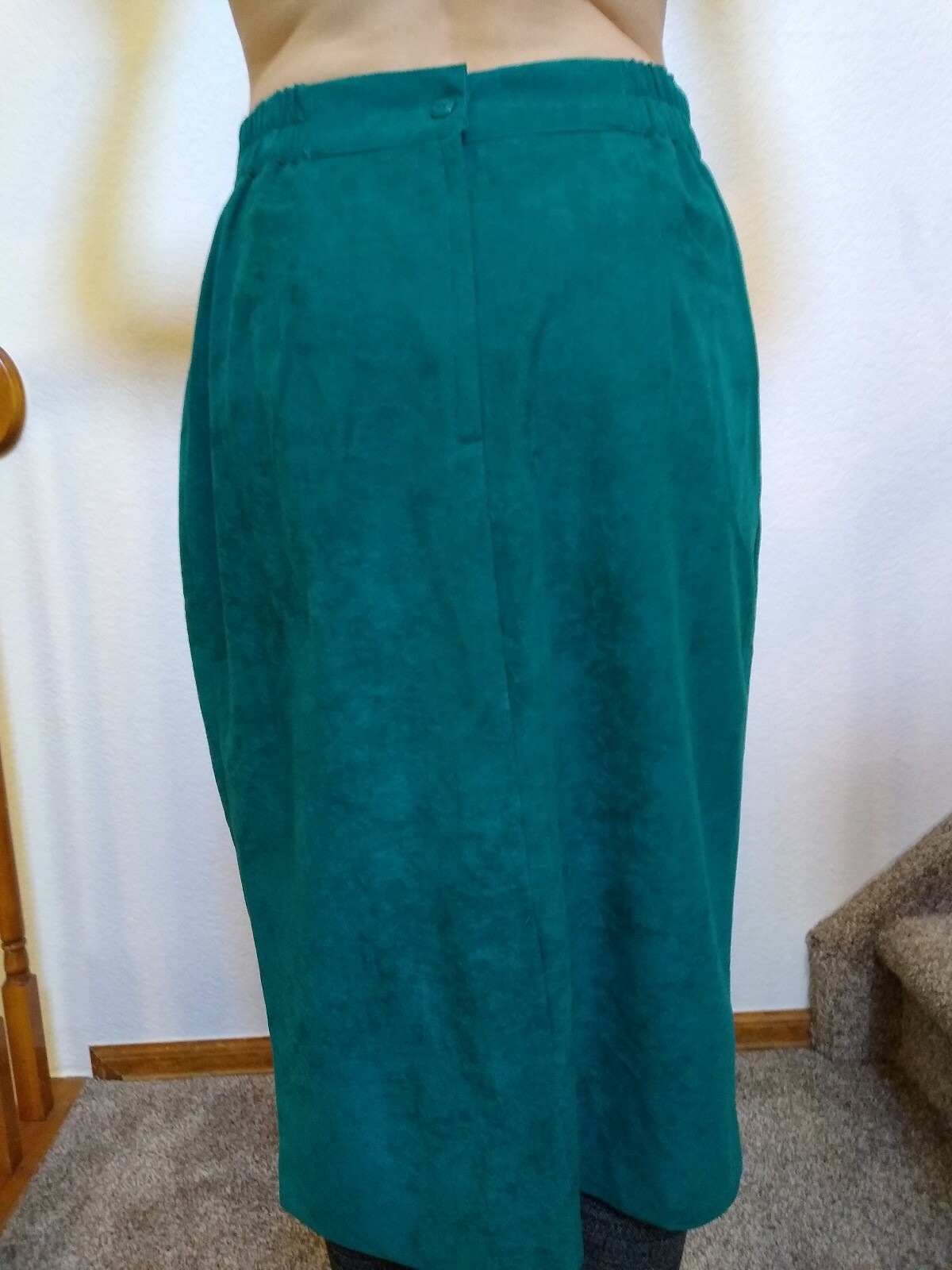 Vintage City Girl Skirt Green High Waisted Polyester Skirt M/L