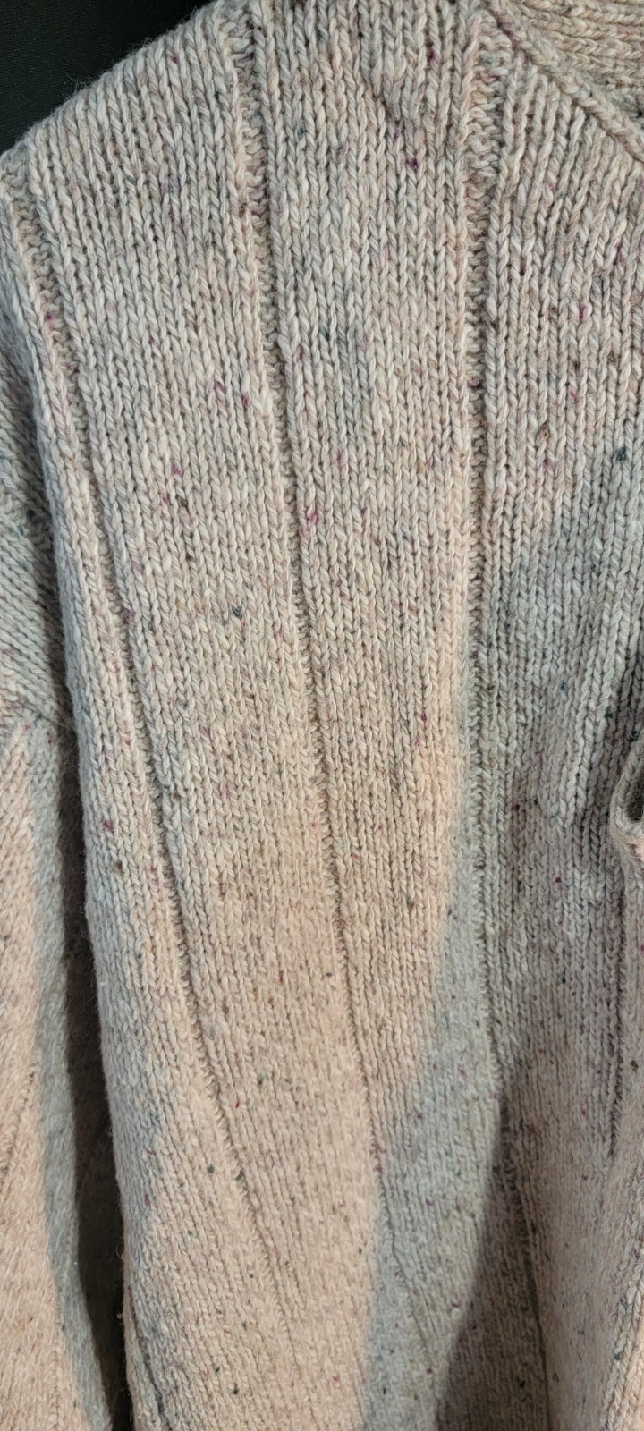 Vtg Northern Reflections Sweater Medium Cream Speckled Button Collar Earthy USA