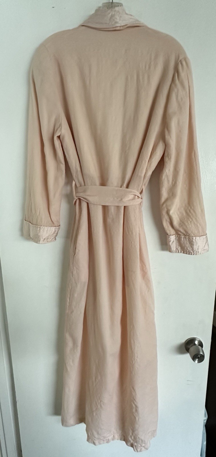 VTG 70s Neiman Marcus Wool & Silk Woman’s Size Small Robe Pink/Peach READ