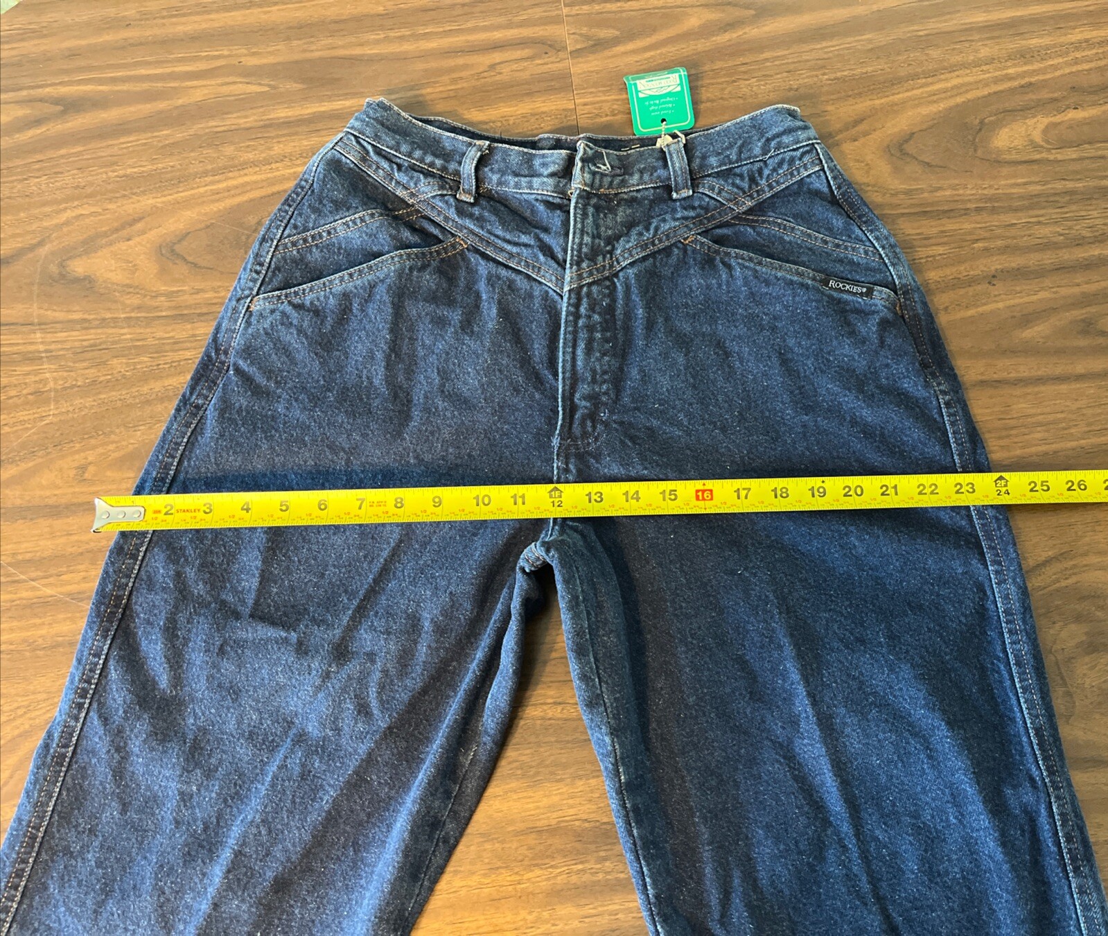 NWT Rocky Mountain Blue Jeans High Rise Bare Back V Front 33/15/36” Length