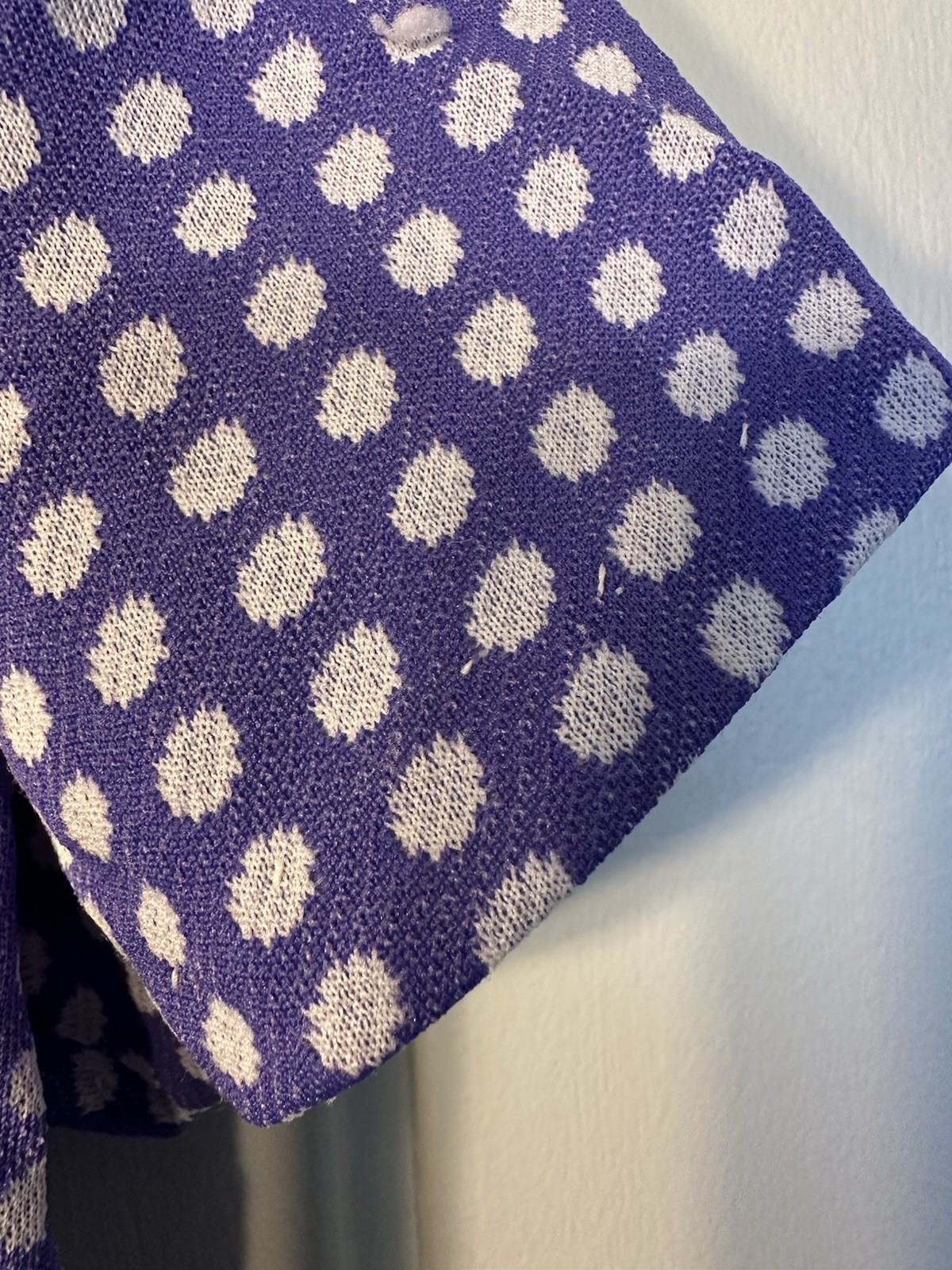 Vintage Jr Bazaar Sears Roebuck & Co Union Made Purple Polka Dot Blouse Shirt