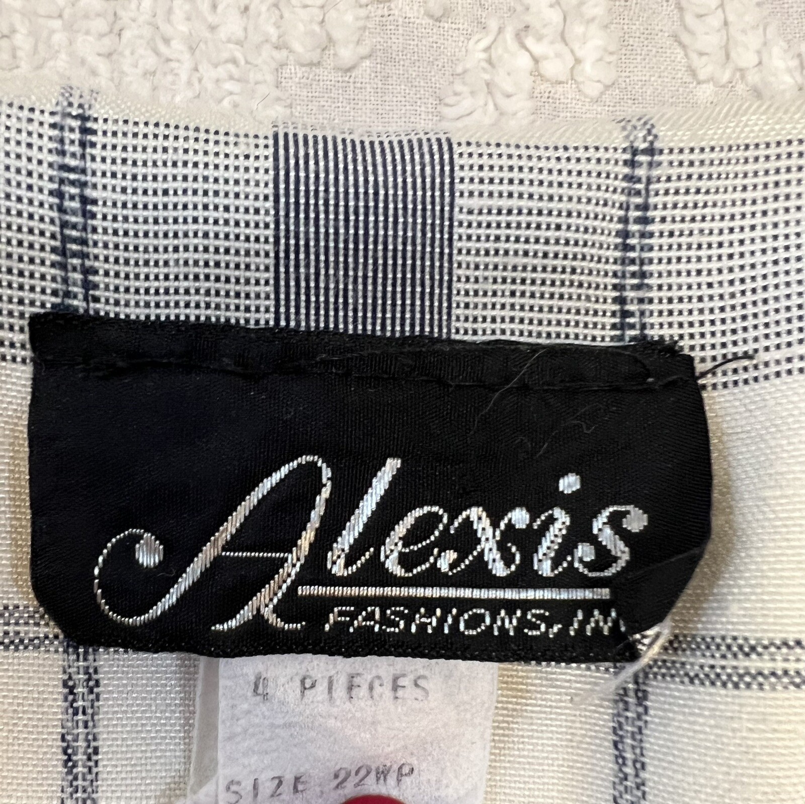Vtg Alexis Fashions Blazer Women Sz 22WP Mock Shirt USA Plaid Double Breast