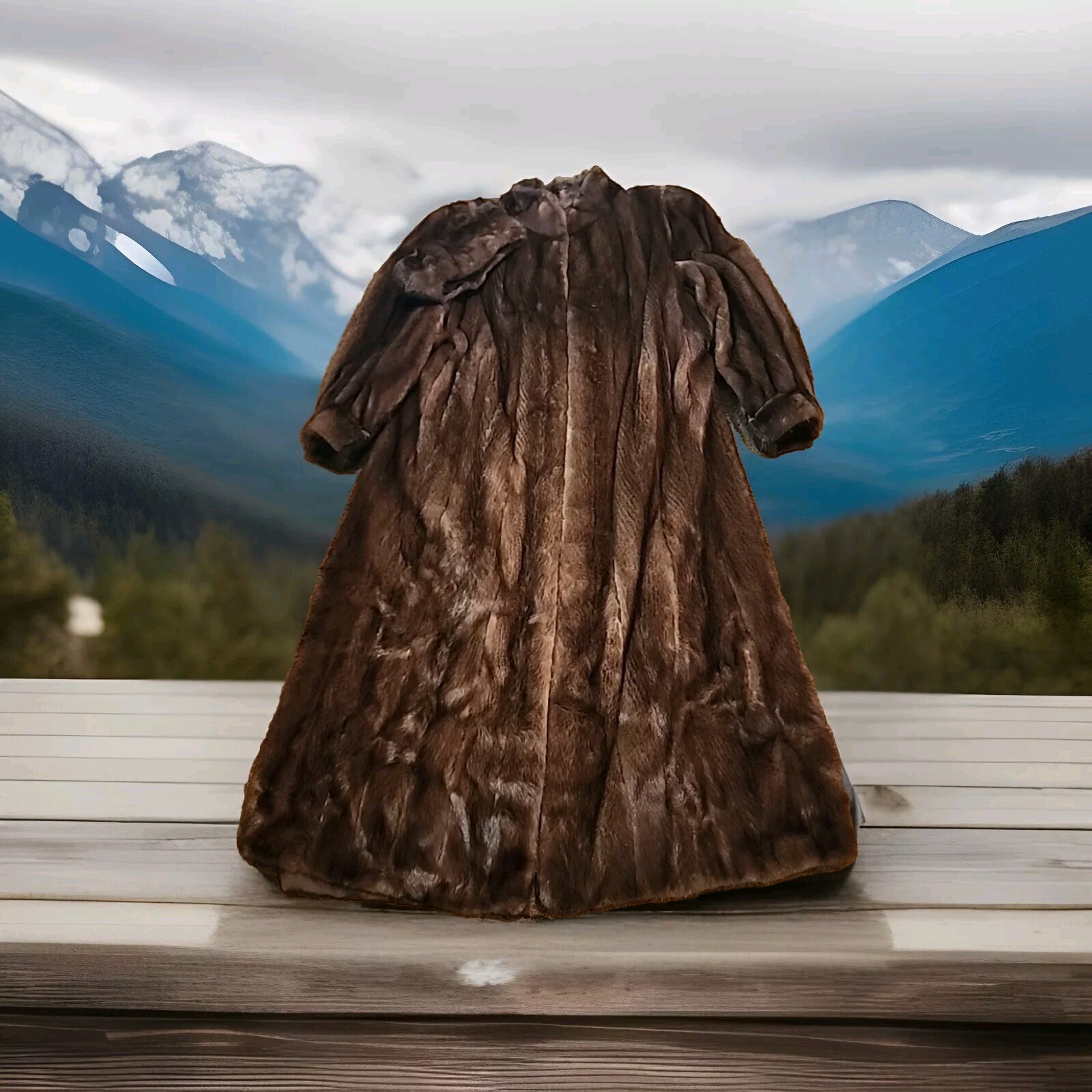 DASCO LUXURY DARK BROWN GENUINE RARE MINK FUR COAT, GENTLY WORN, MADE IN GREECE