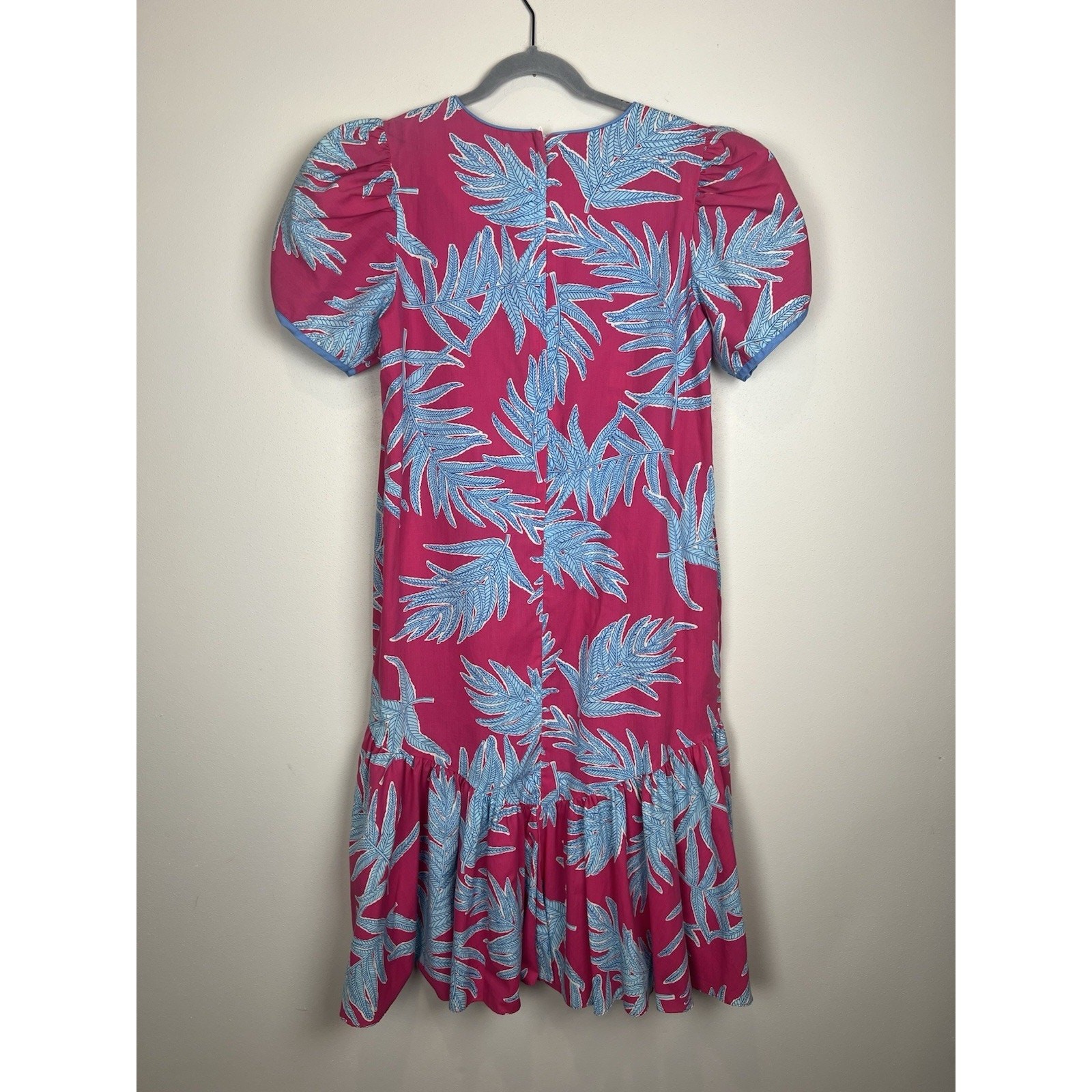 Hawaiian Dress VTG 90’s Cap Sleeve Drop waist Maxi Dress Pink Floral Sz L 14