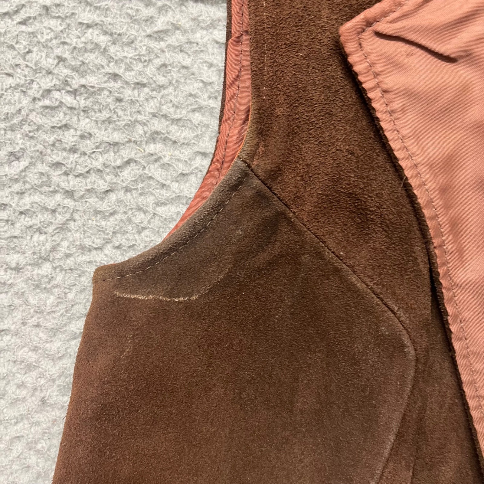 Vintage Suede Vest Womens S Brown Leather Western Rodeo Cowgirl Retro Mexico