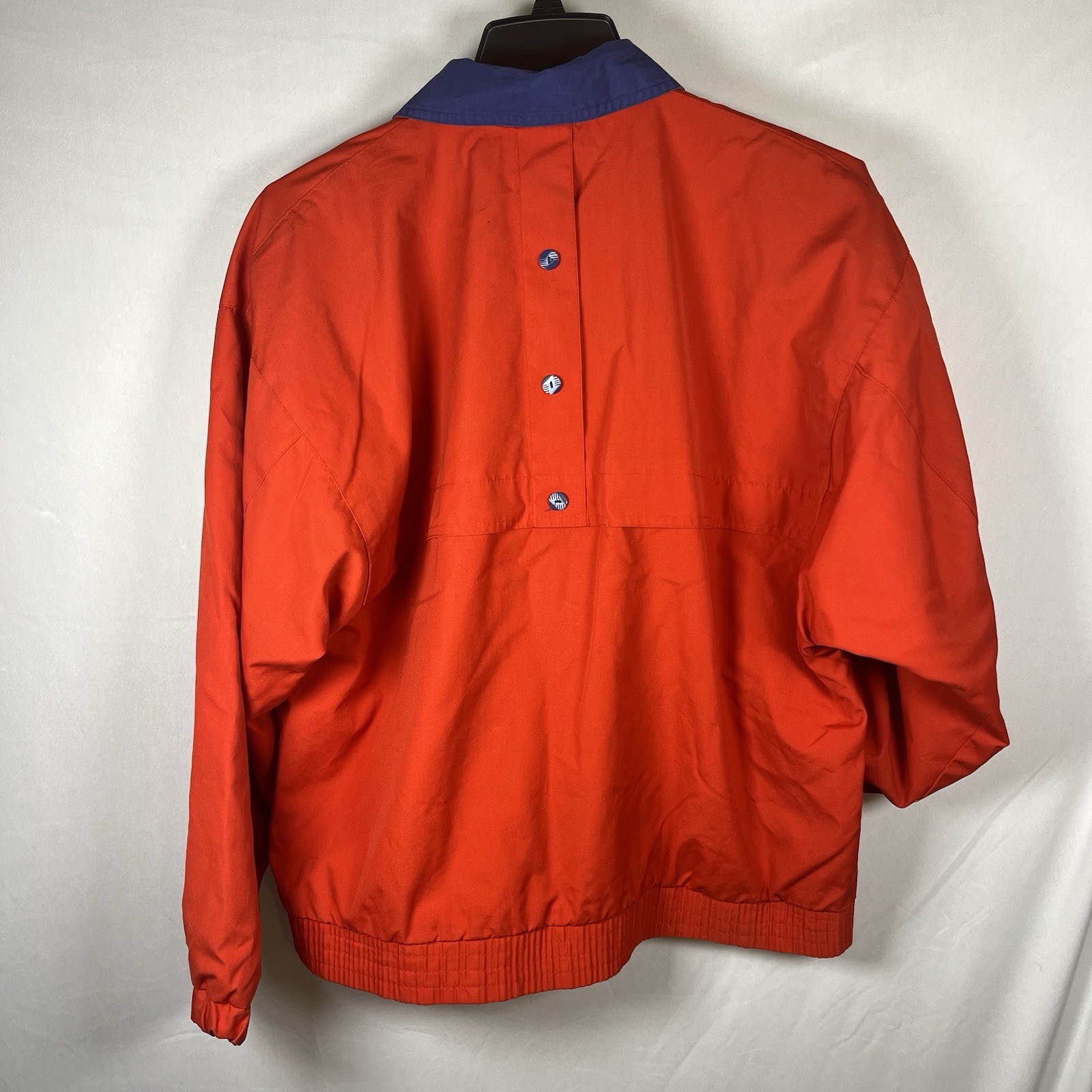 Sergio Valente Vintage 80s jacket Bomber Red Blue Zip Button Size Medium Adult