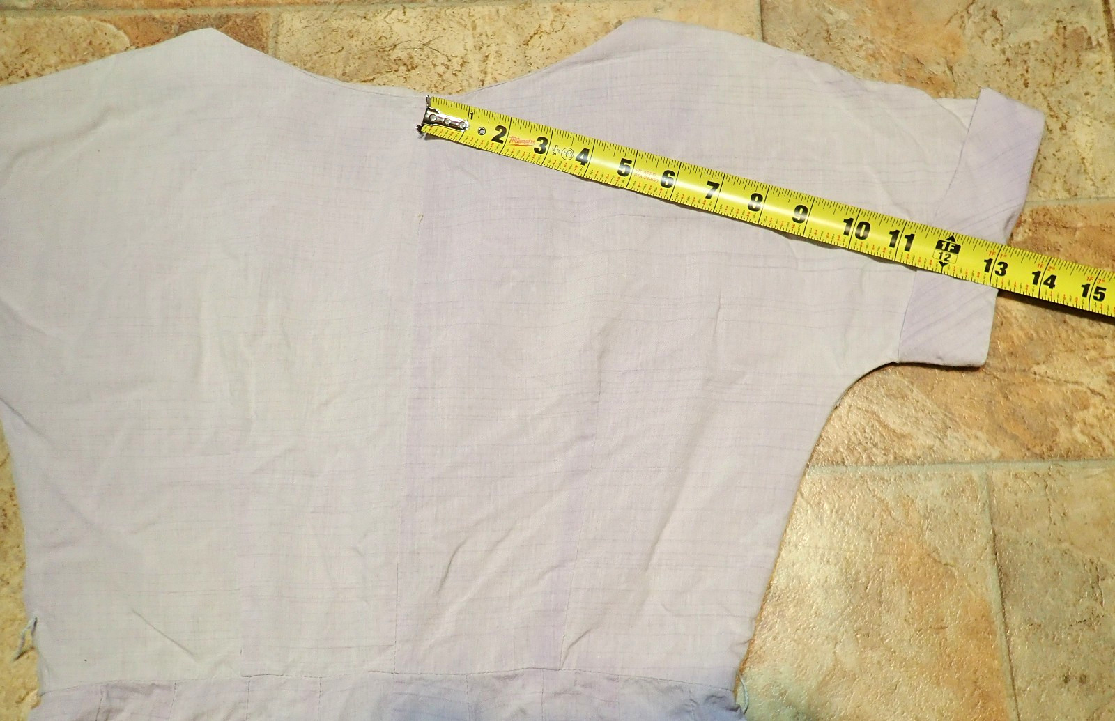 Vintage 80s Lavender Linen Blend Shirt Dress (S) Dolman Sleeve V-Neck Flare Midi