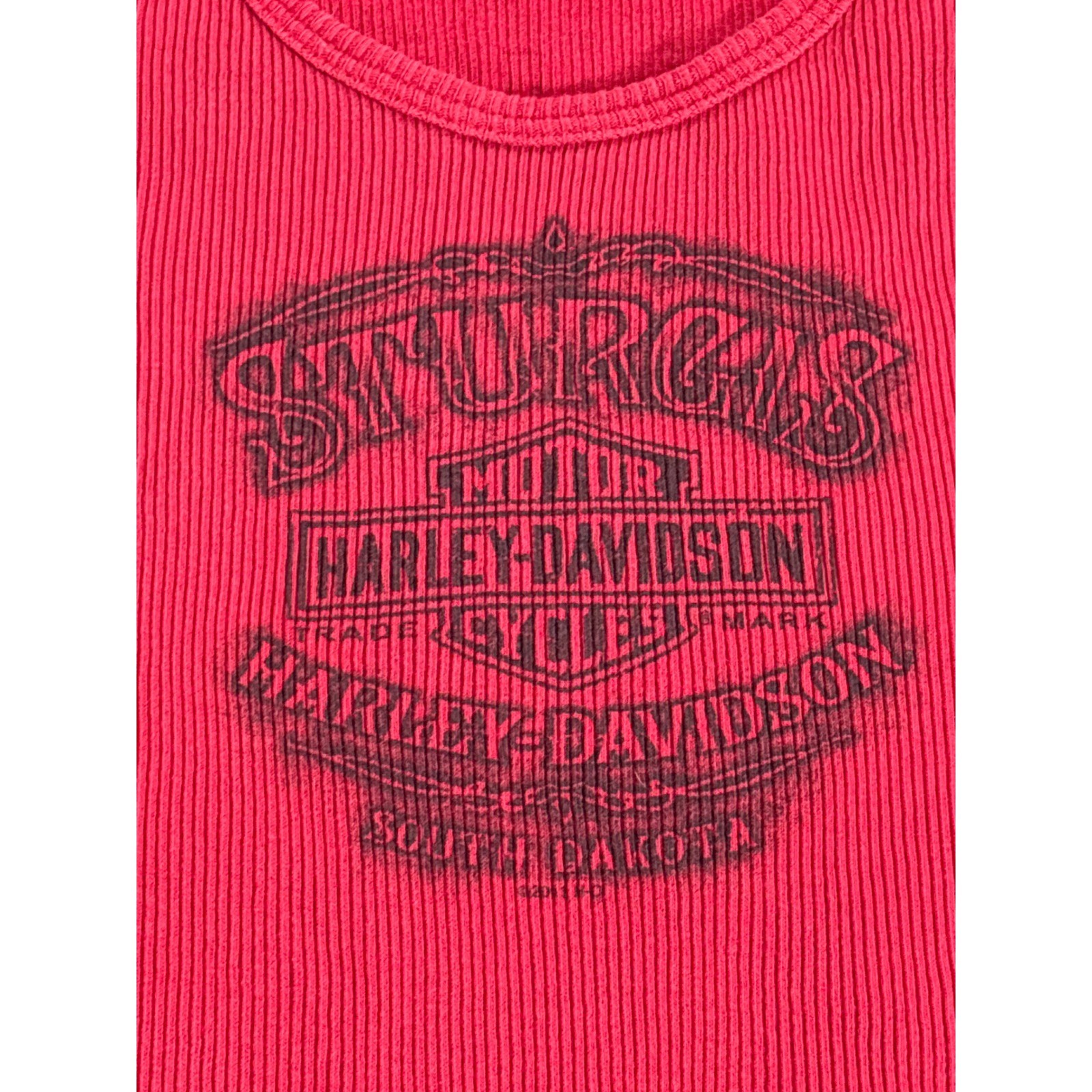 Vintage Harley-Davidson Sturgis Ribbed Tank Top Red RK Stratman Y2K Large