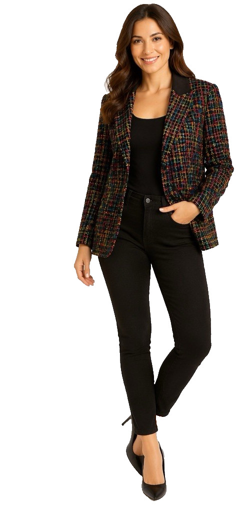 Vintage Criscione New York Multicolor Tweed Blazer Jacket Women M