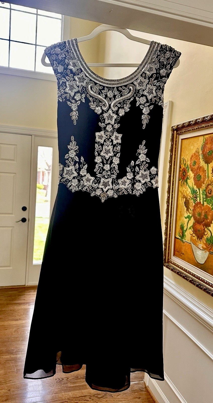 Vintage Y2K Fairycore Celestial Beaded Midi Dress Fairy Goth Gown Standout Glam