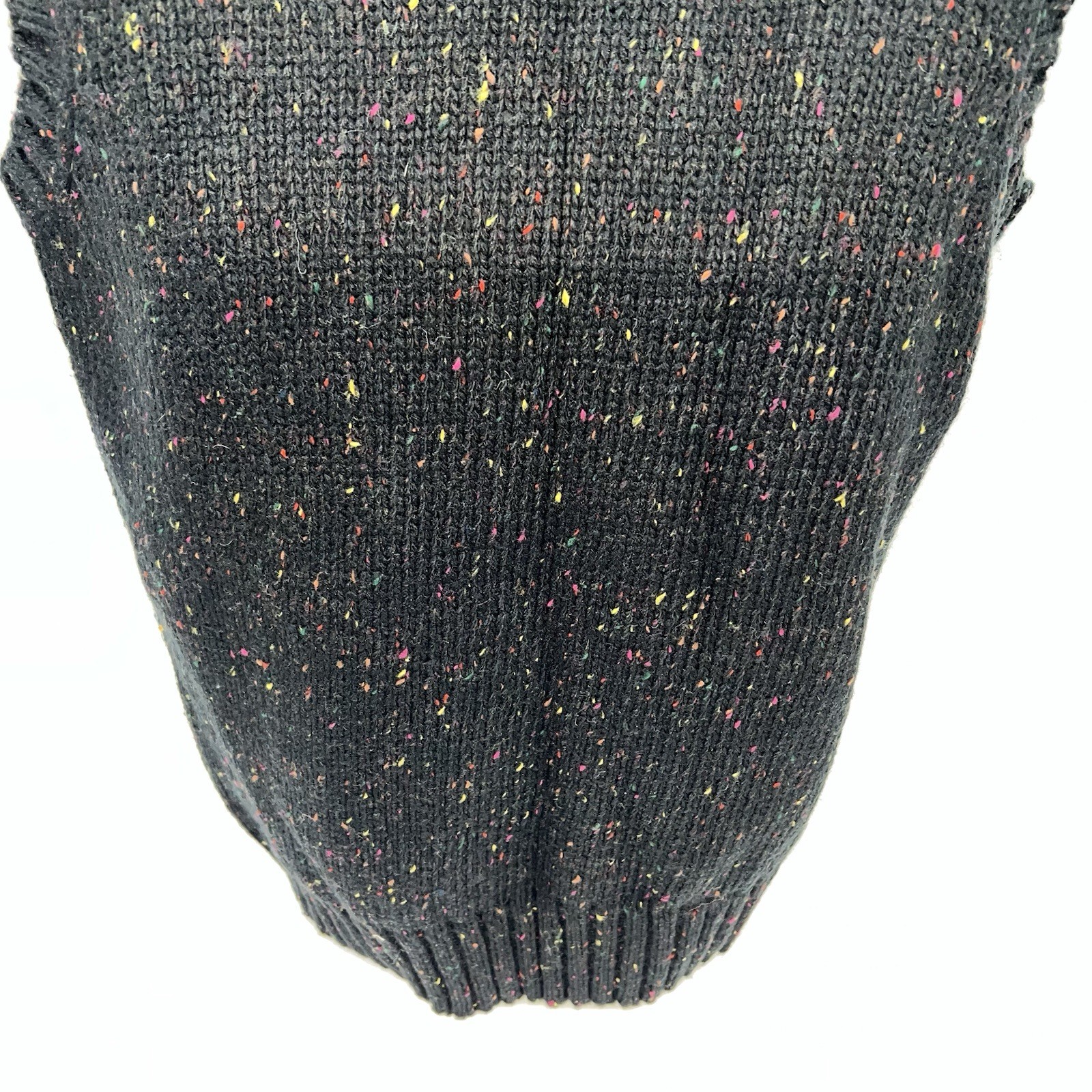 VTG 70s Y2K Unisex Campus Black/Confetti Colored Knit Sweater Vest Size M