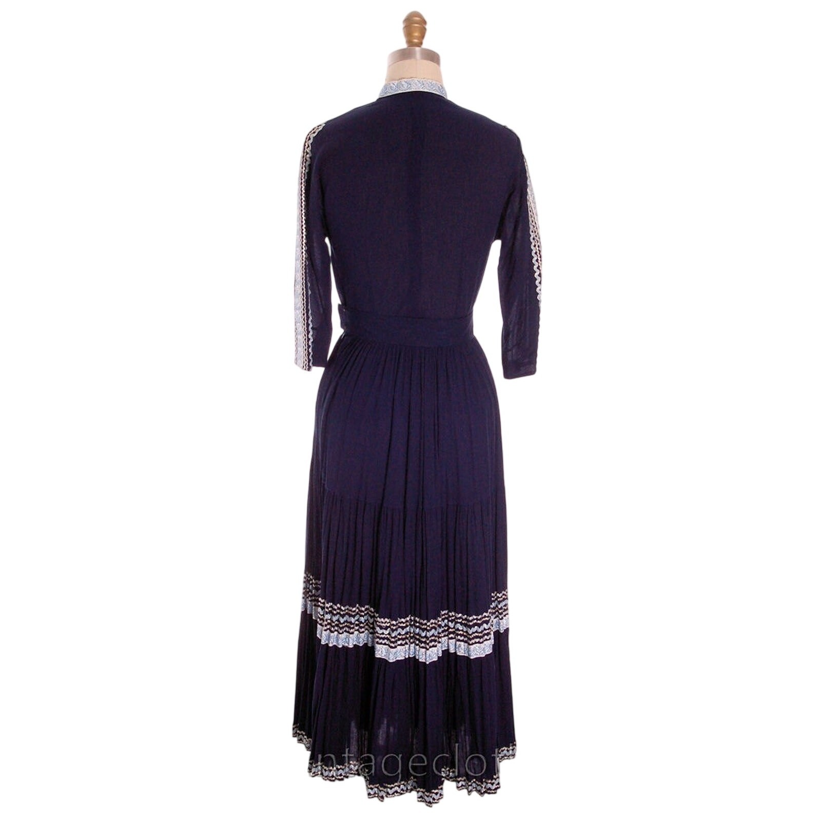 VTG 1950s Patio Dress Set Chiquita Tucson Blue Western Rockabilly S Gauze