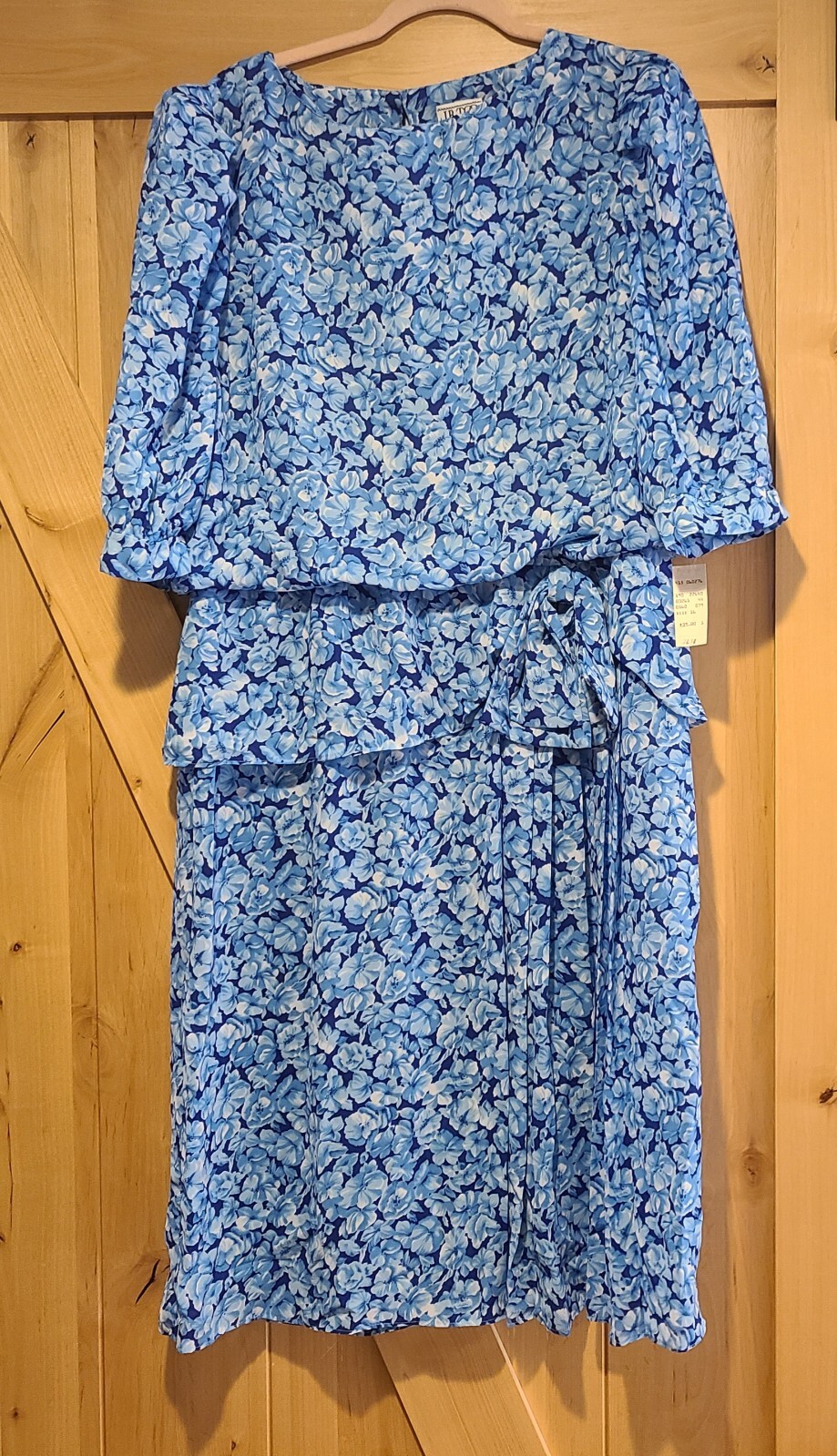 New! Vintage 1980s JB Too Dress Size 16 Midi Floral Layered Bow Granny Secretary
