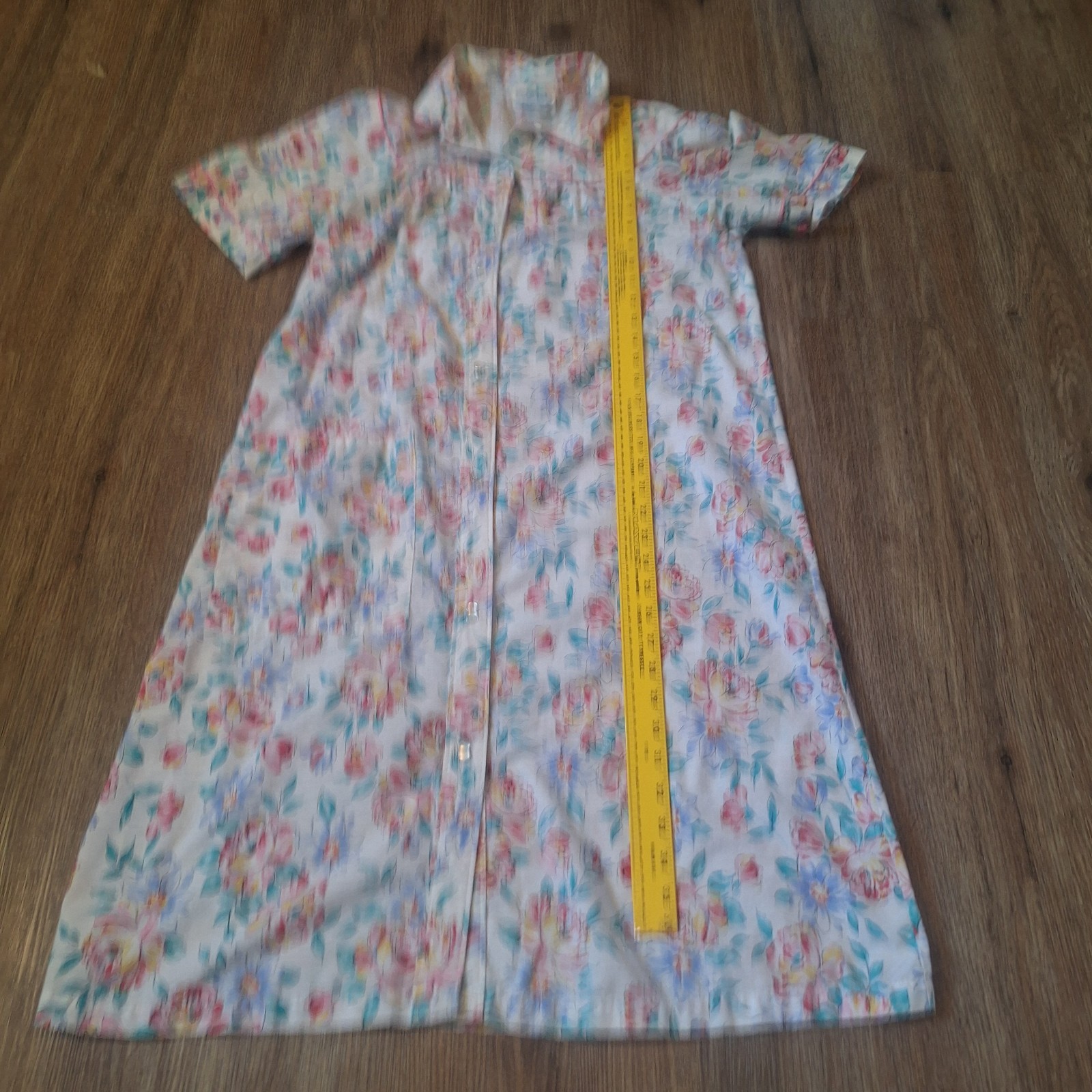 Pearl Snap Granny Core Housecoat House Dress Sz S Vtg Cottage Mumu Bloomcore