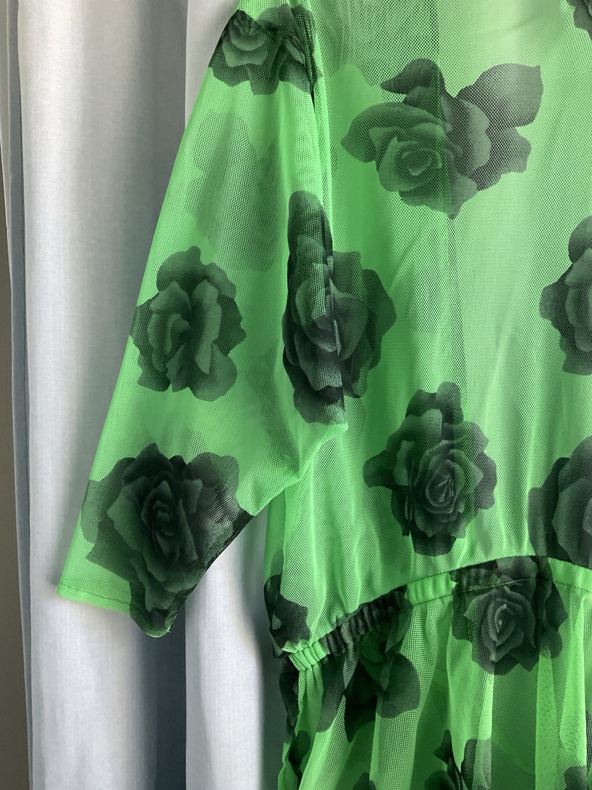 GOTTEX Vintage 80s Swim Coverup/ Kimono Floral Print Mesh Size M RARE!