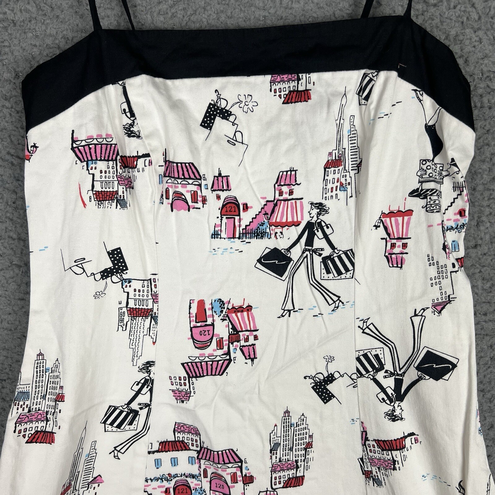 Vintage Studio Y Strappy A-Line Dress Juniors Sz 3 Shopping New York Paris Retro