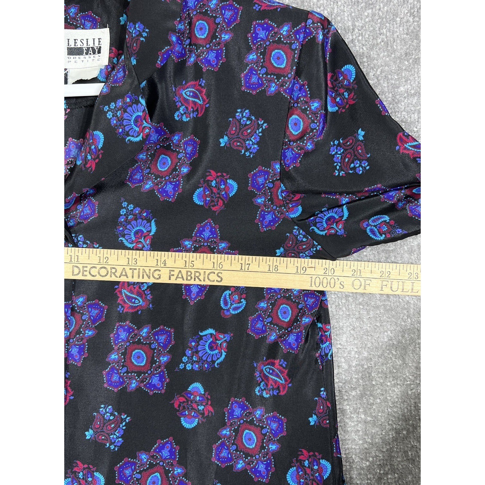 Vintage Leslie Fay Petites Floral Button Up Top Blouse Womens Size 10 Petite 10P