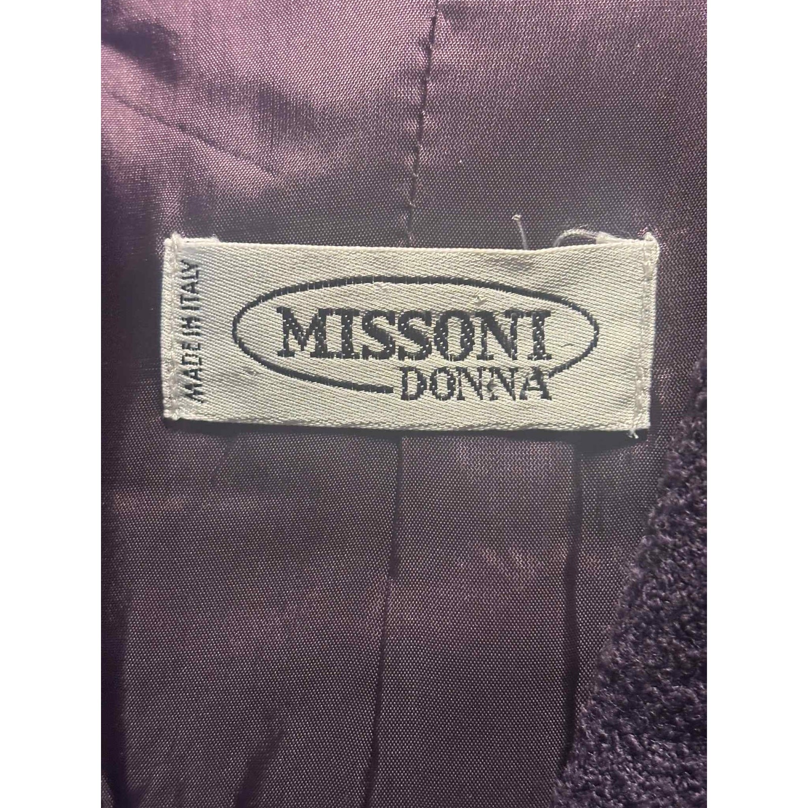 Vintage Missoni Donna Wool Skirt Suit Deep Plum Purple Italian Blazer & Skirt 6