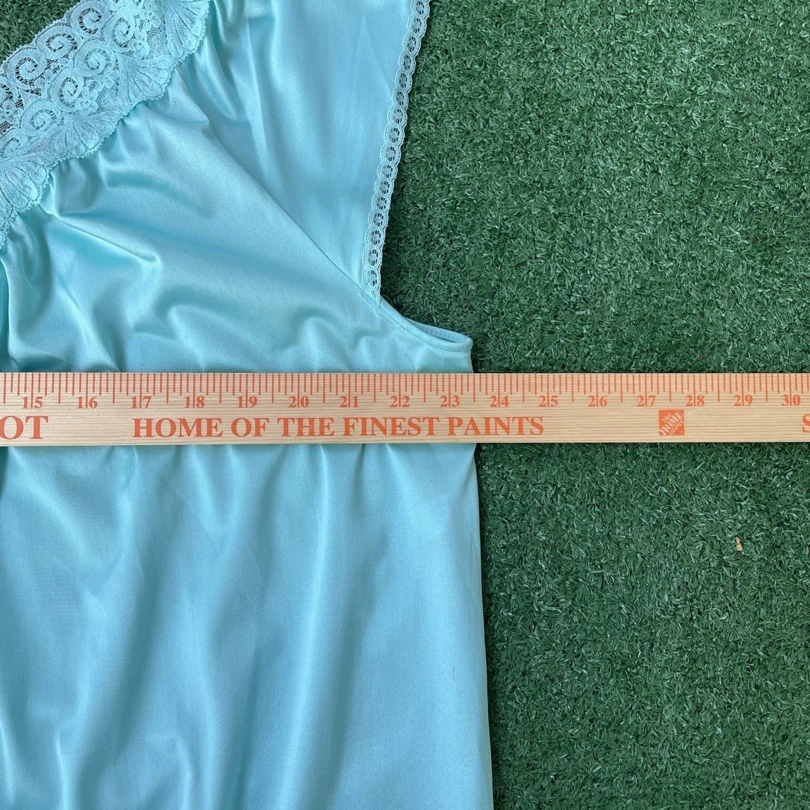VANITY FAIR Vintage Teal Cap Sleeve Short Nightgown WOMANS SIZE XL
