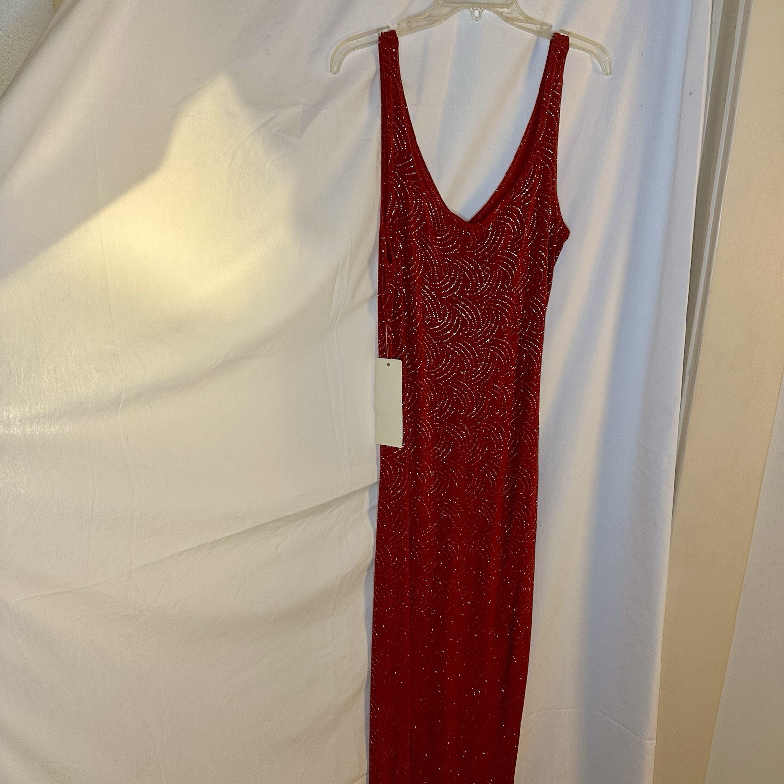 New NWT Vintage Medium Jay Jacobs All That Jazz Embellished Red Sparkly Dress