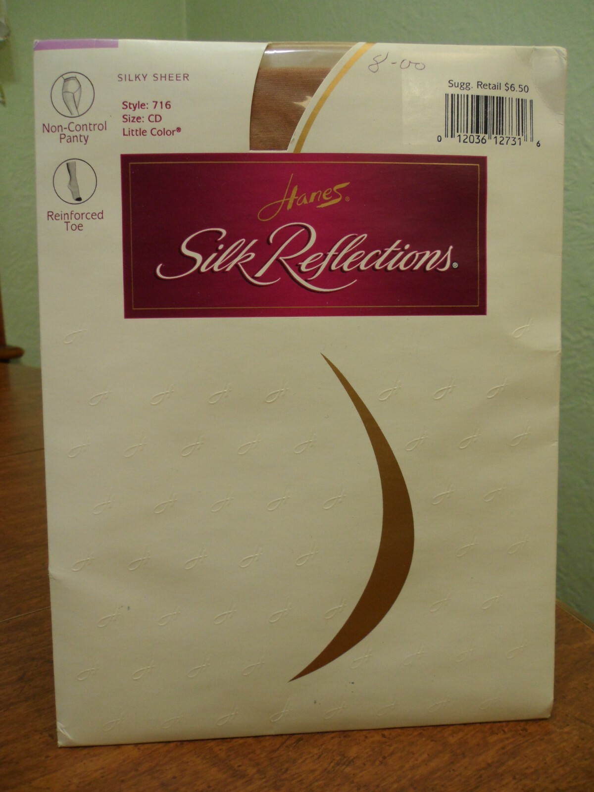 Hanes Silk Reflections NON CONTROL Reinforced Toe Pantyhose Little Color CD NOS