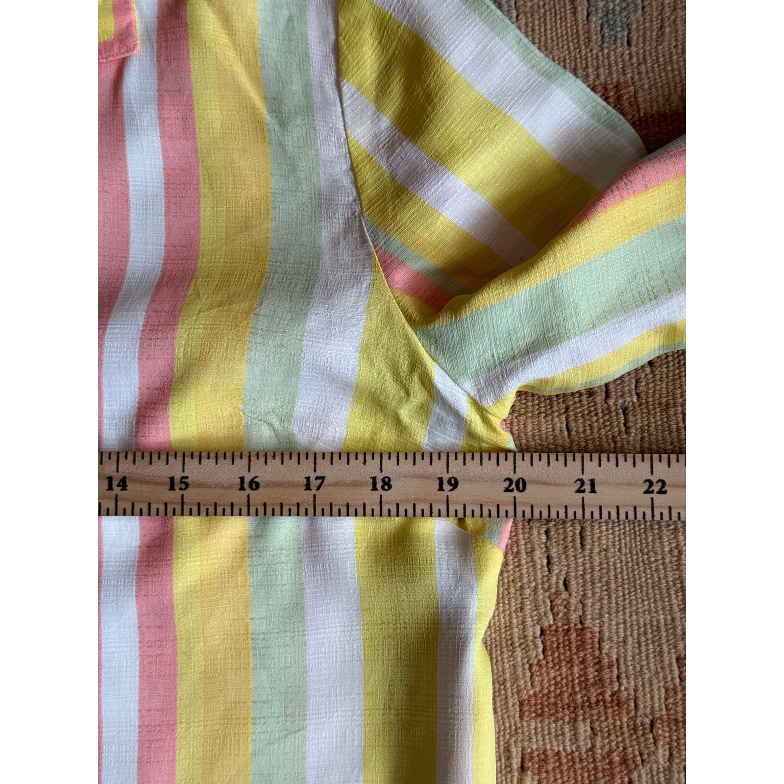 Vintage 1960s Johns of California Striped House Coat Womens Med Rainbow Sherbet