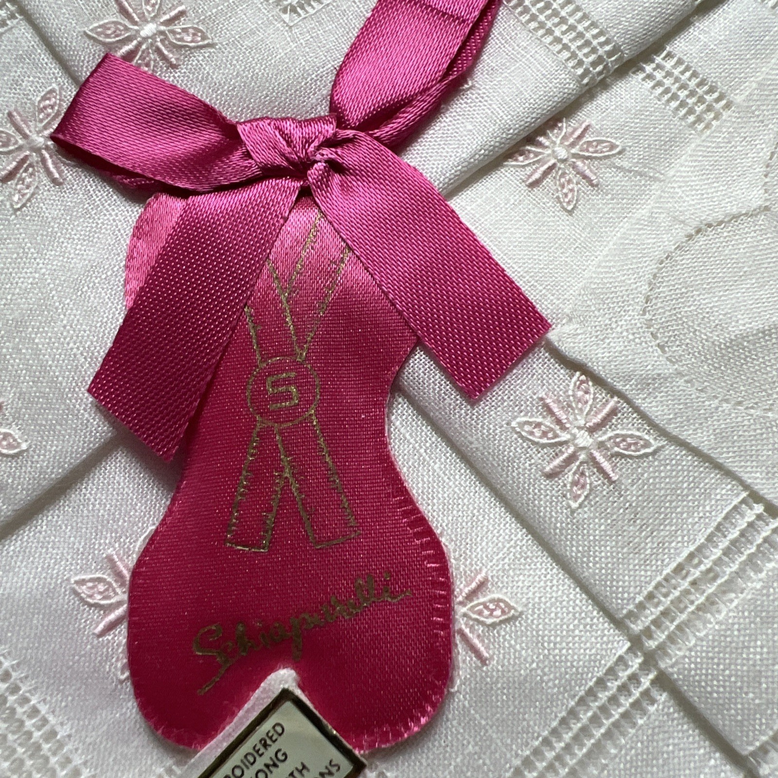Vintage SCHIAPARELLI Handkerchiefs In Original Box.