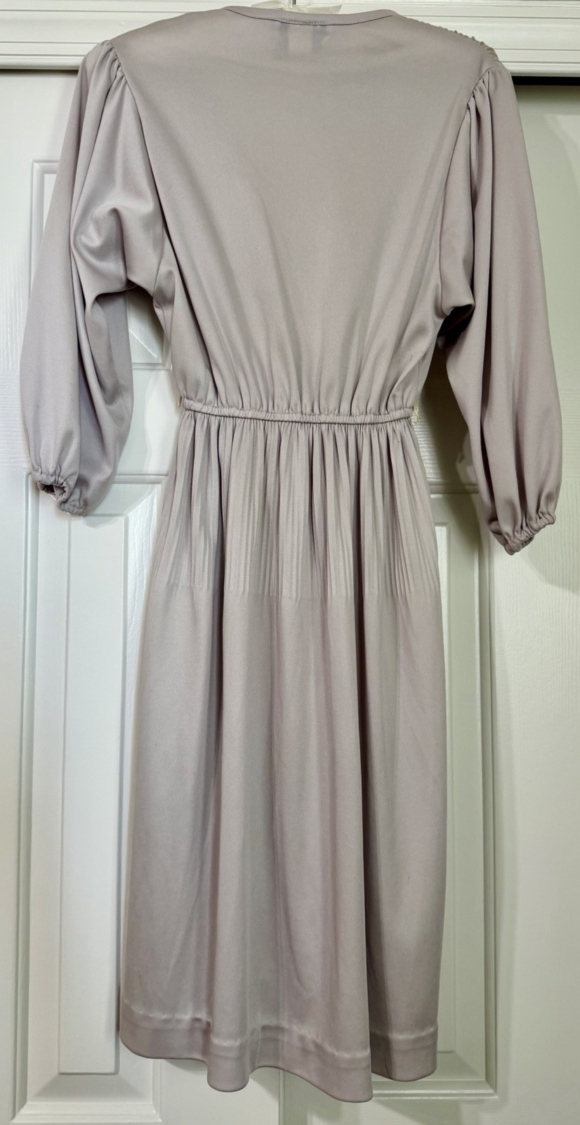 2 Vintage 1970s Women’s Purple & Gray Pleated Dresses