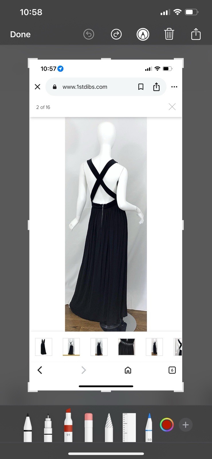 1990s Dolce & Gabbana D&G Black Plunging Sexy Beaded Sleeveless Vintage 90s Gown