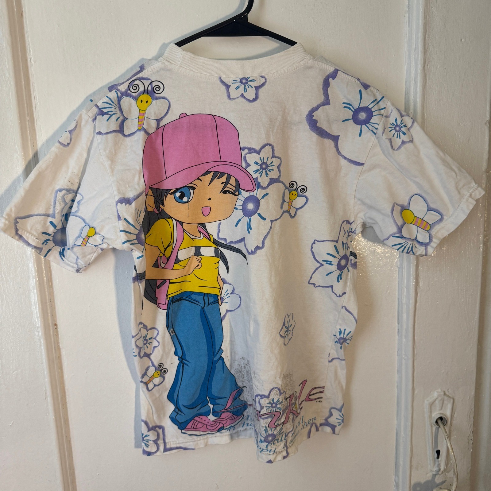 Vintage Y2K Anime Girl All Over Print double sided tee Harajuku Kawaii Twinkle S