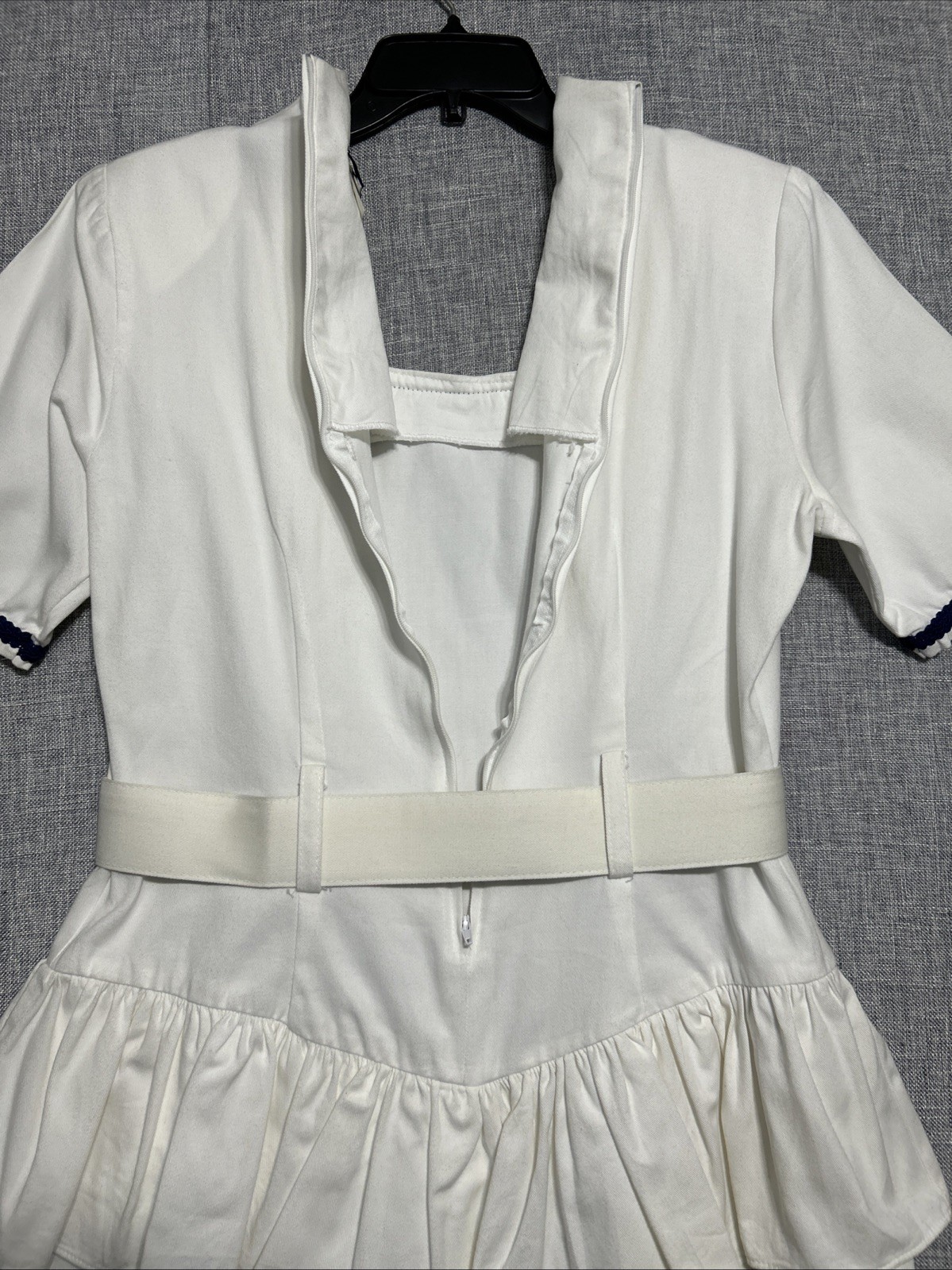 Mayvens Women’s Ivory VTG 1980s Sailor Stewardess Belted Party Dress Size 11