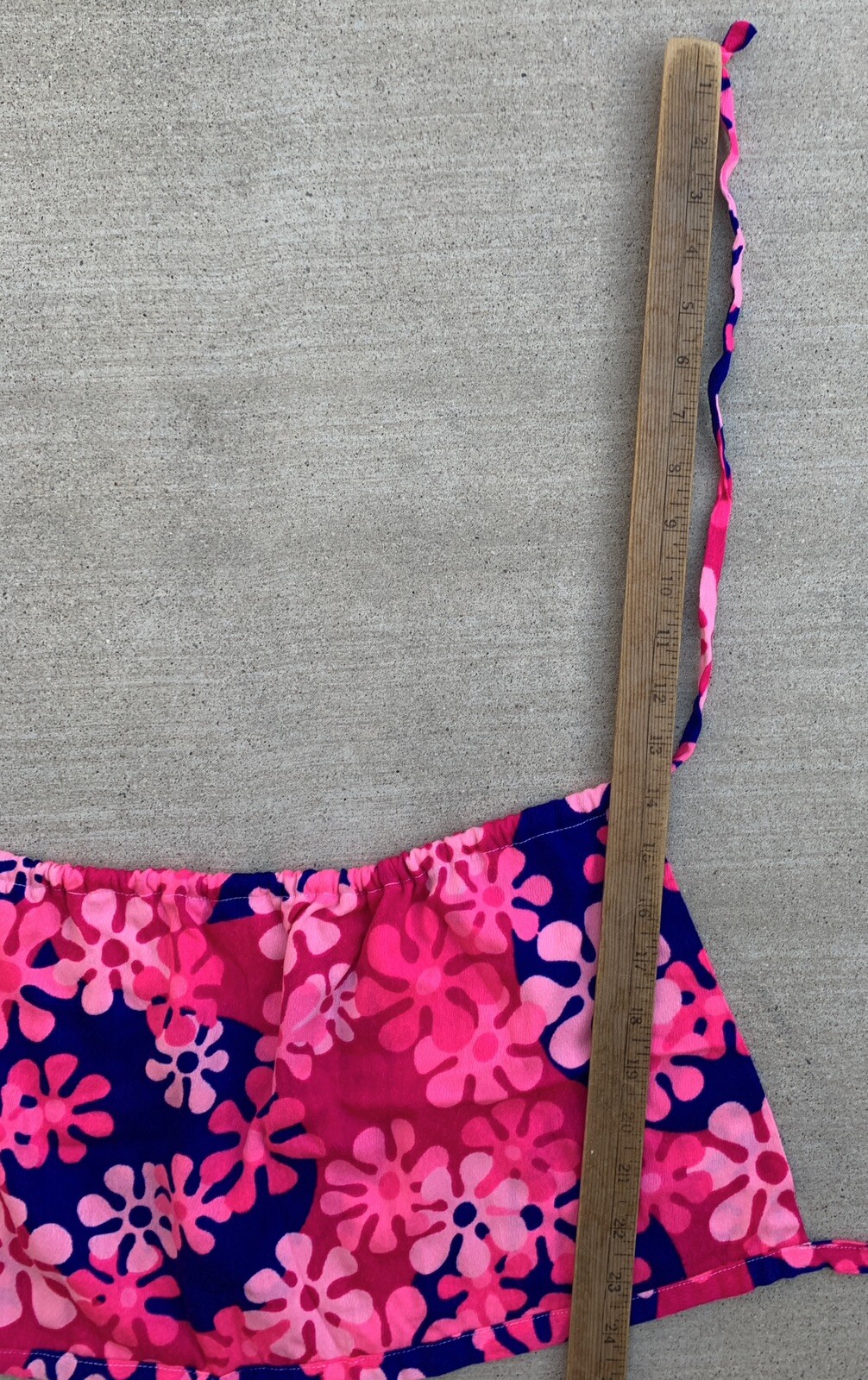 Vintage Halter Top Psychedelic Mod Hippie Chic Hawaii Floral Pink Blue Hippy