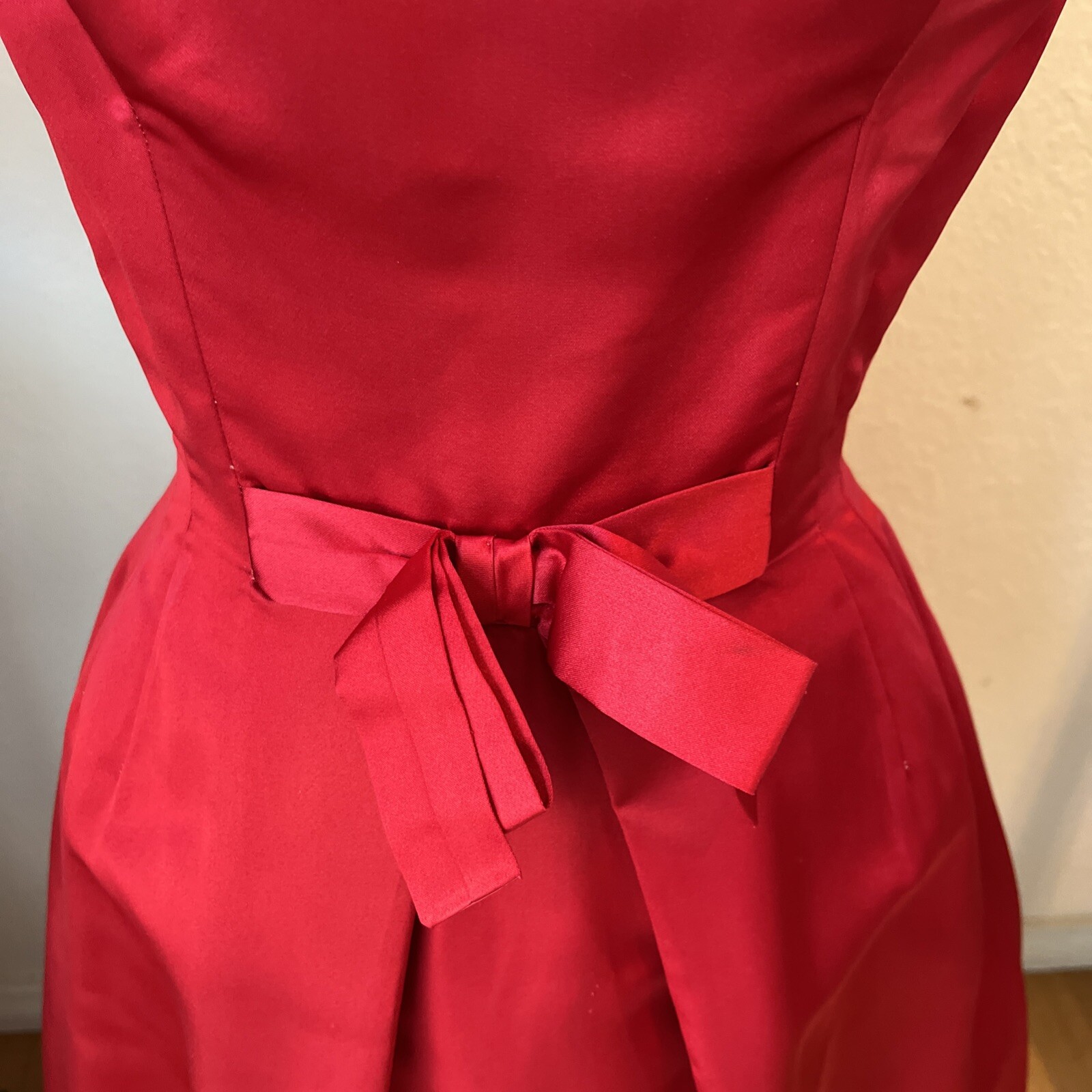 Vintage Ceil Chapman Dress 50s Red Spaghetti Straps Rare 🍒🍒 Bow