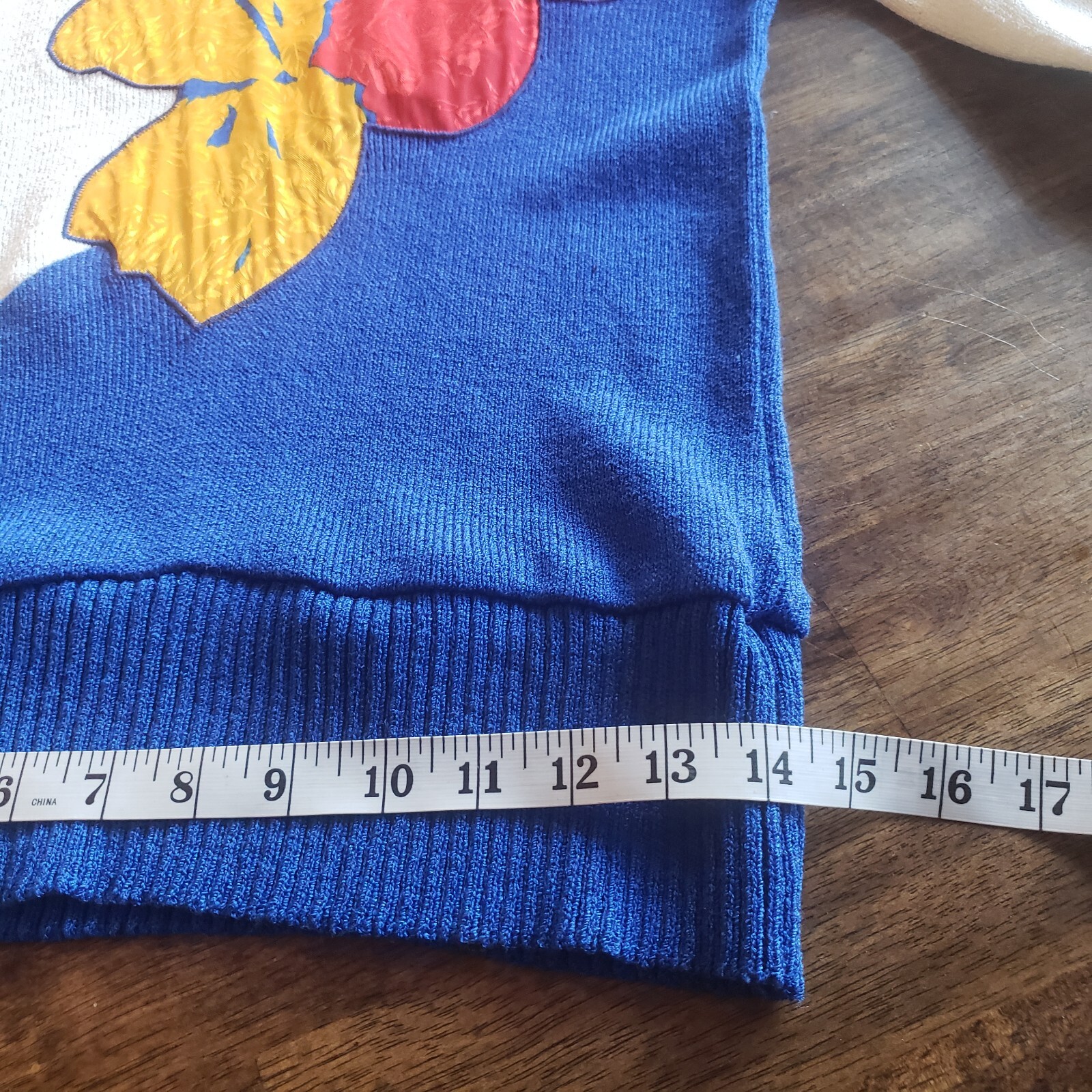 VTG Anthony Sicari Sz 12 80s Sweater Color Block Flowers Blue Red Pink White USA