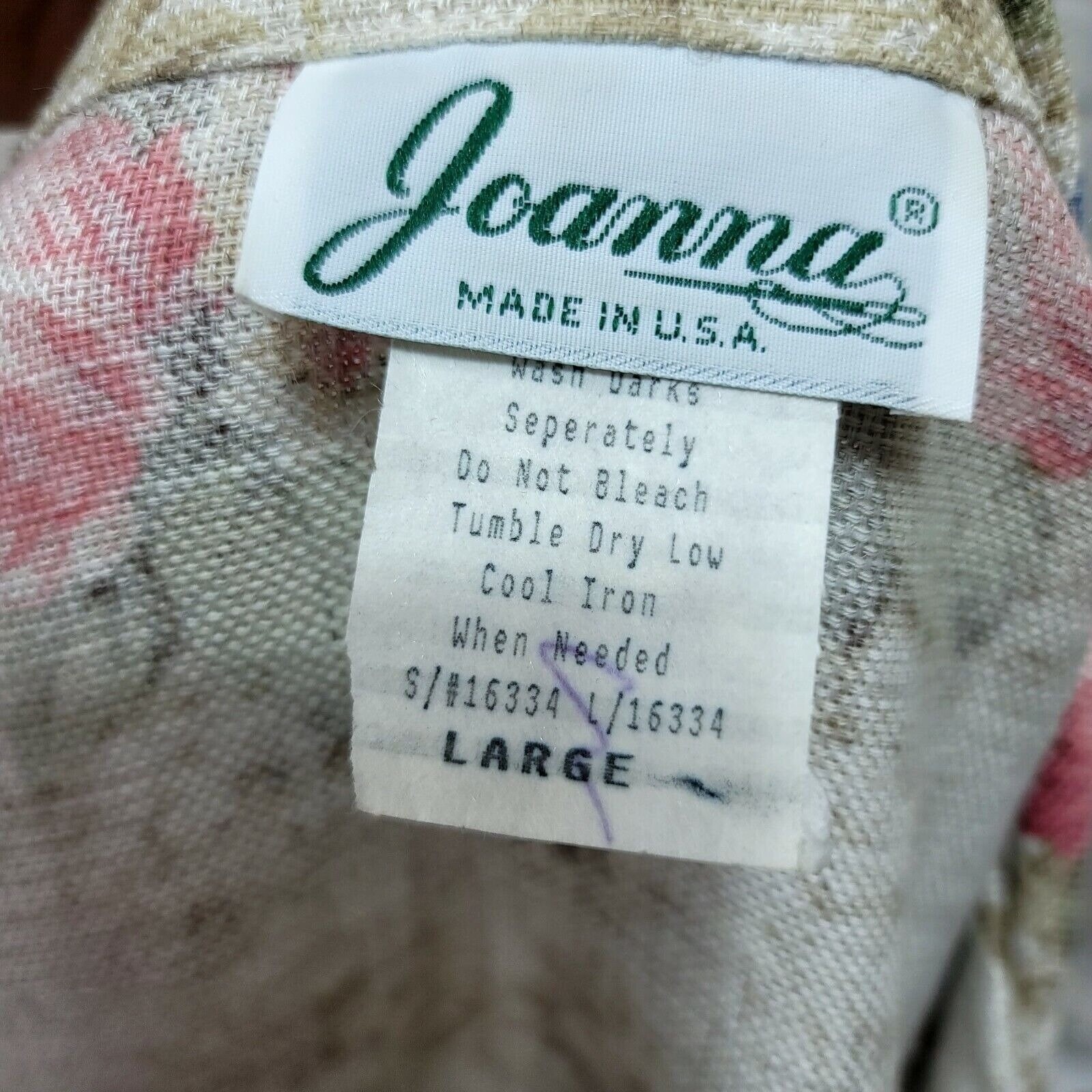 Vintage Joanna Womens L Cottagecore Floral 3/4 Cuffed Sleeve Open Front Blazer