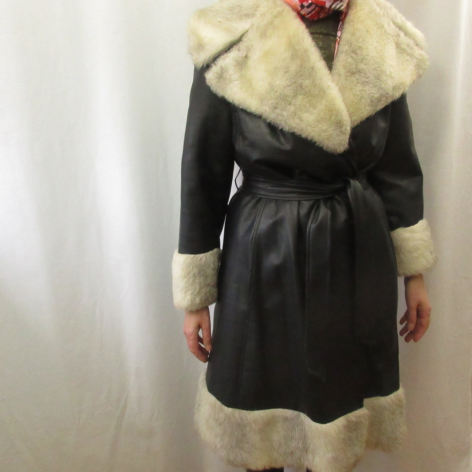 VINTAGE RARE 70s Faux Fur Women’s Coat MOD New Wave PUNK SOVIET NOIR GOTH OOAK