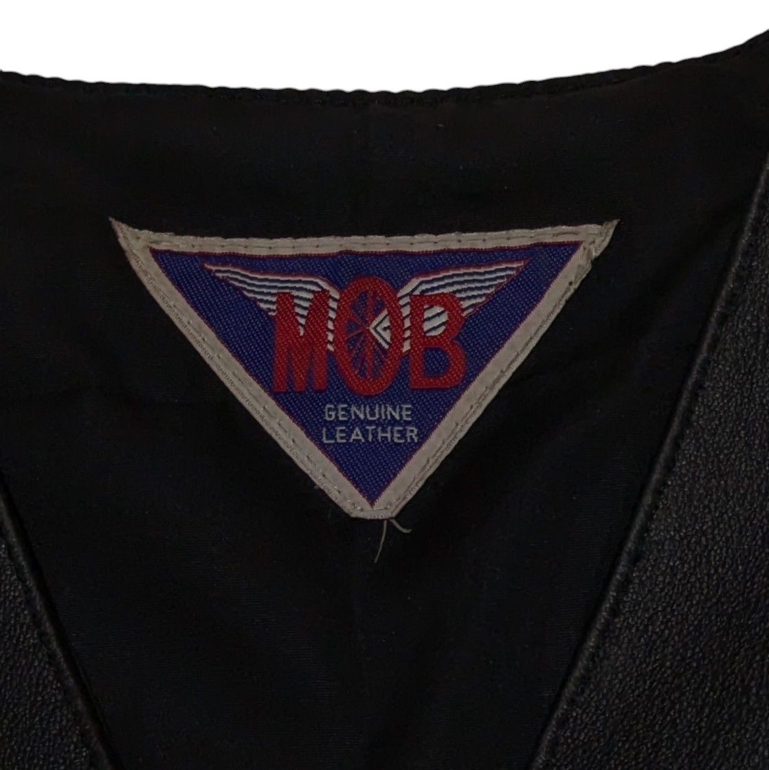 VTG Black Leather Fringe Vest Womens S Red Cross Lace Up Biker Baddie Edgy EUC