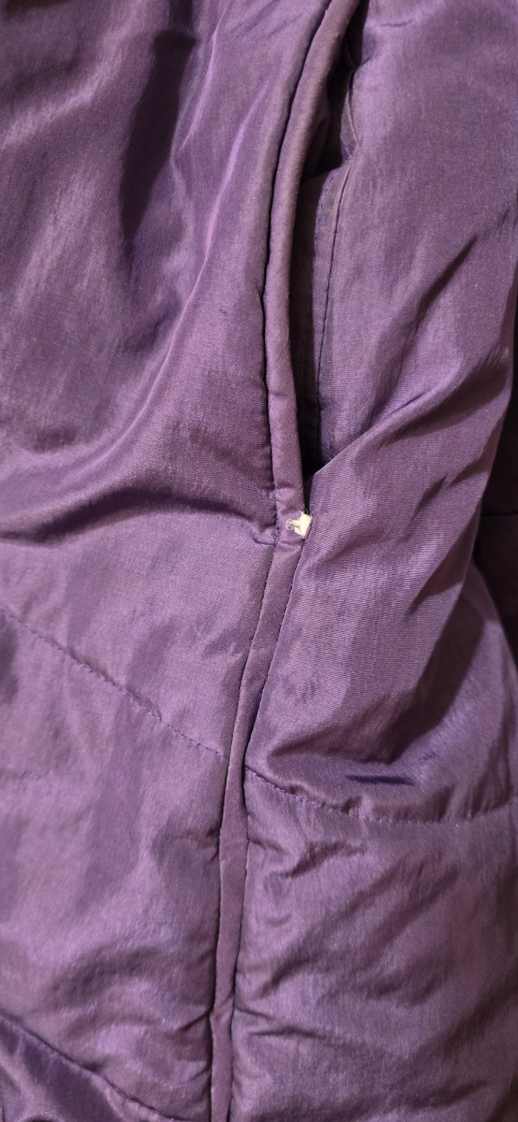Vintage Stranger Things 1980s Long Puffer Coat Purple Toggles Lined KOREA Large