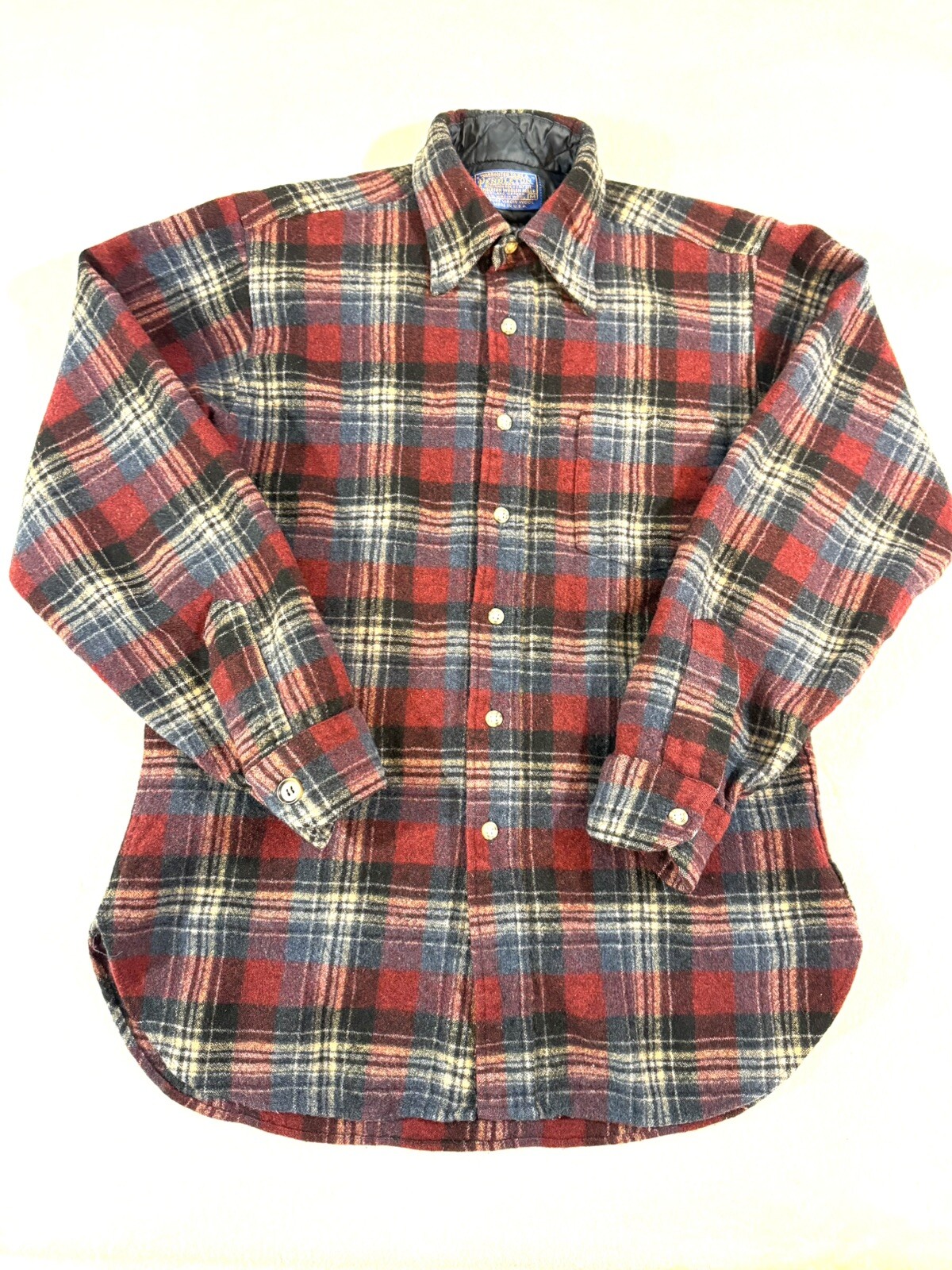 Pendleton Shirt Ladies M Wool Made In USA Plaid Vintage Late 60s Early 70s